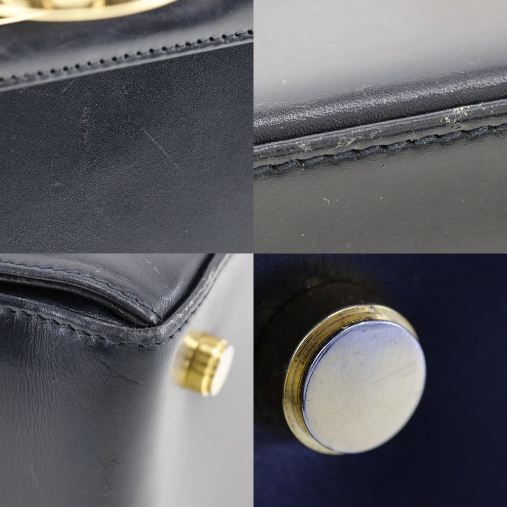 Salvatore Ferragamo Iconic Top Handle Black Leather Handbag (Pre-Owned) Size ONE SIZE - 7 Thumbnail