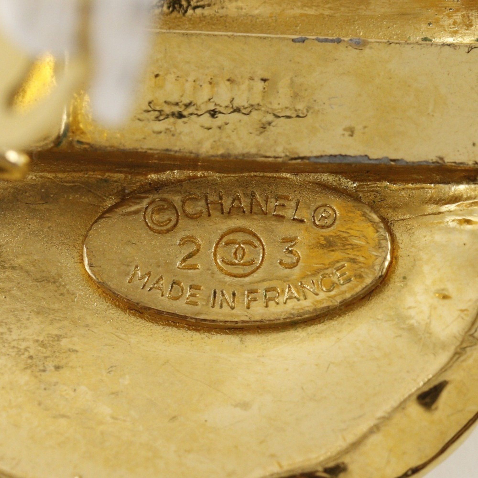 Chanel Chanel Coco Mark Earrings Matelasse Gold Plated 1988 23 Approx. 42.7g COCO Women's Size ONE SIZE - 5 Thumbnail