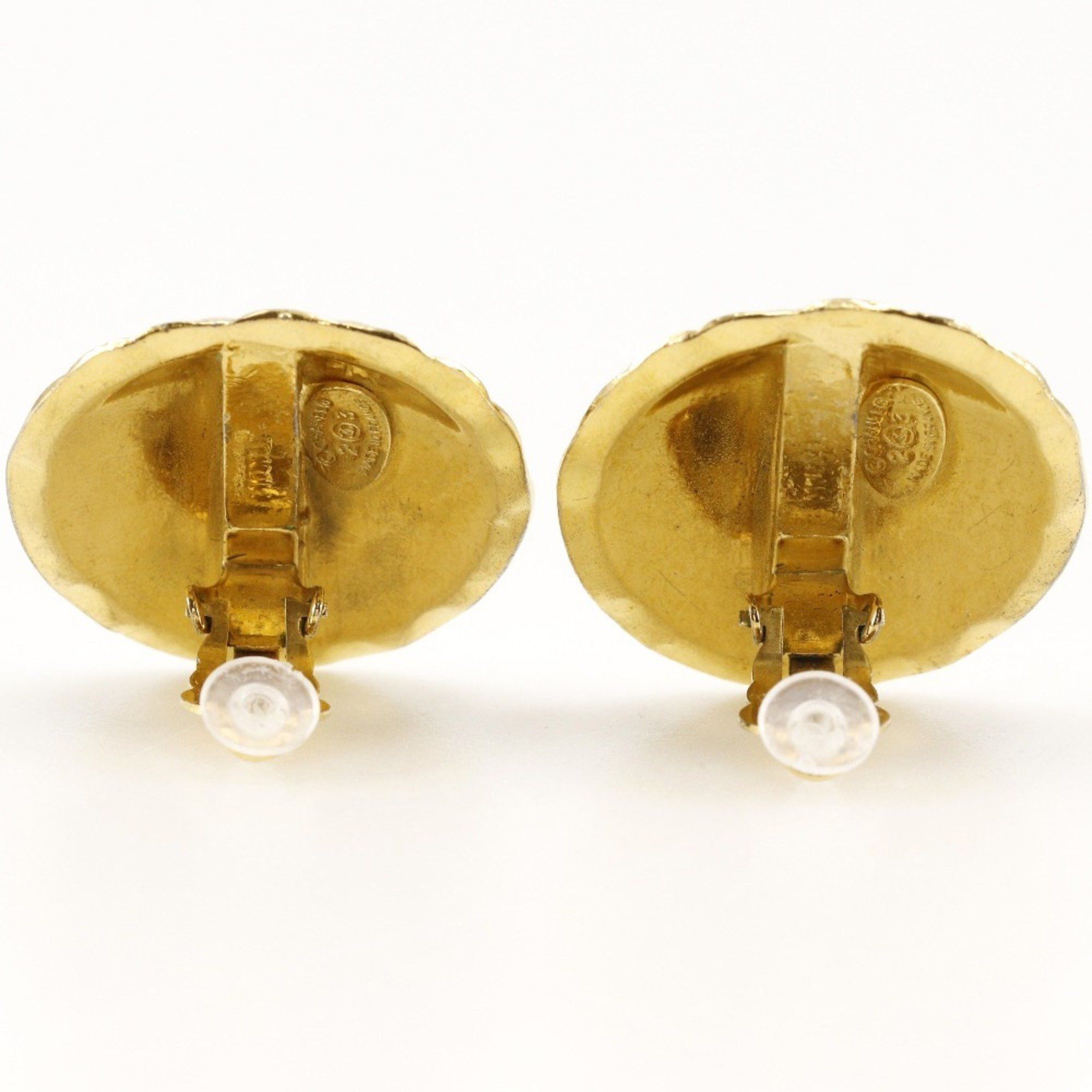 Chanel Chanel Coco Mark Earrings Matelasse Gold Plated 1988 23 Approx. 42.7g COCO Women's Size ONE SIZE - 4 Thumbnail