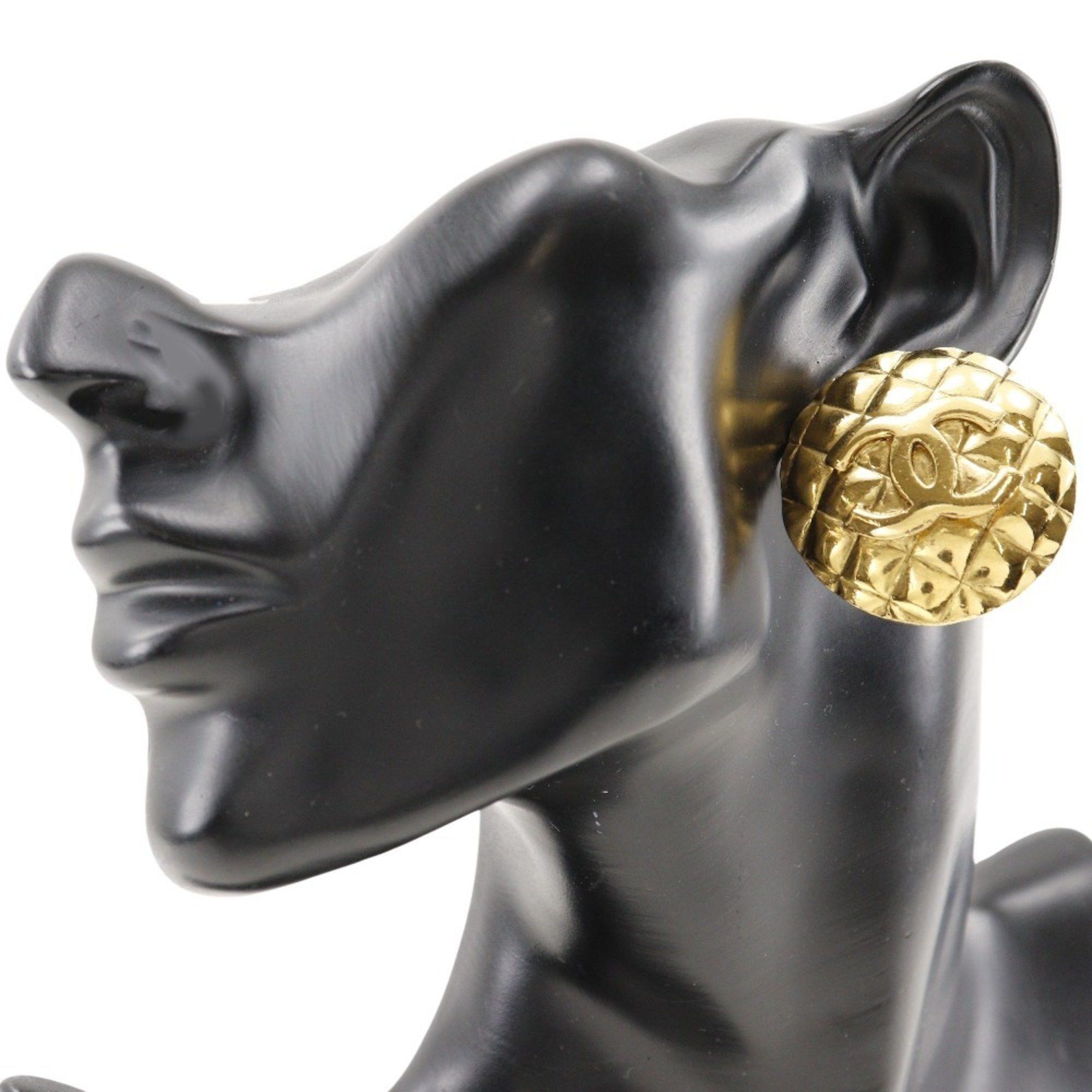 Chanel Chanel Coco Mark Earrings Matelasse Gold Plated 1988 23 Approx. 42.7g COCO Women's Size ONE SIZE - 2 Thumbnail