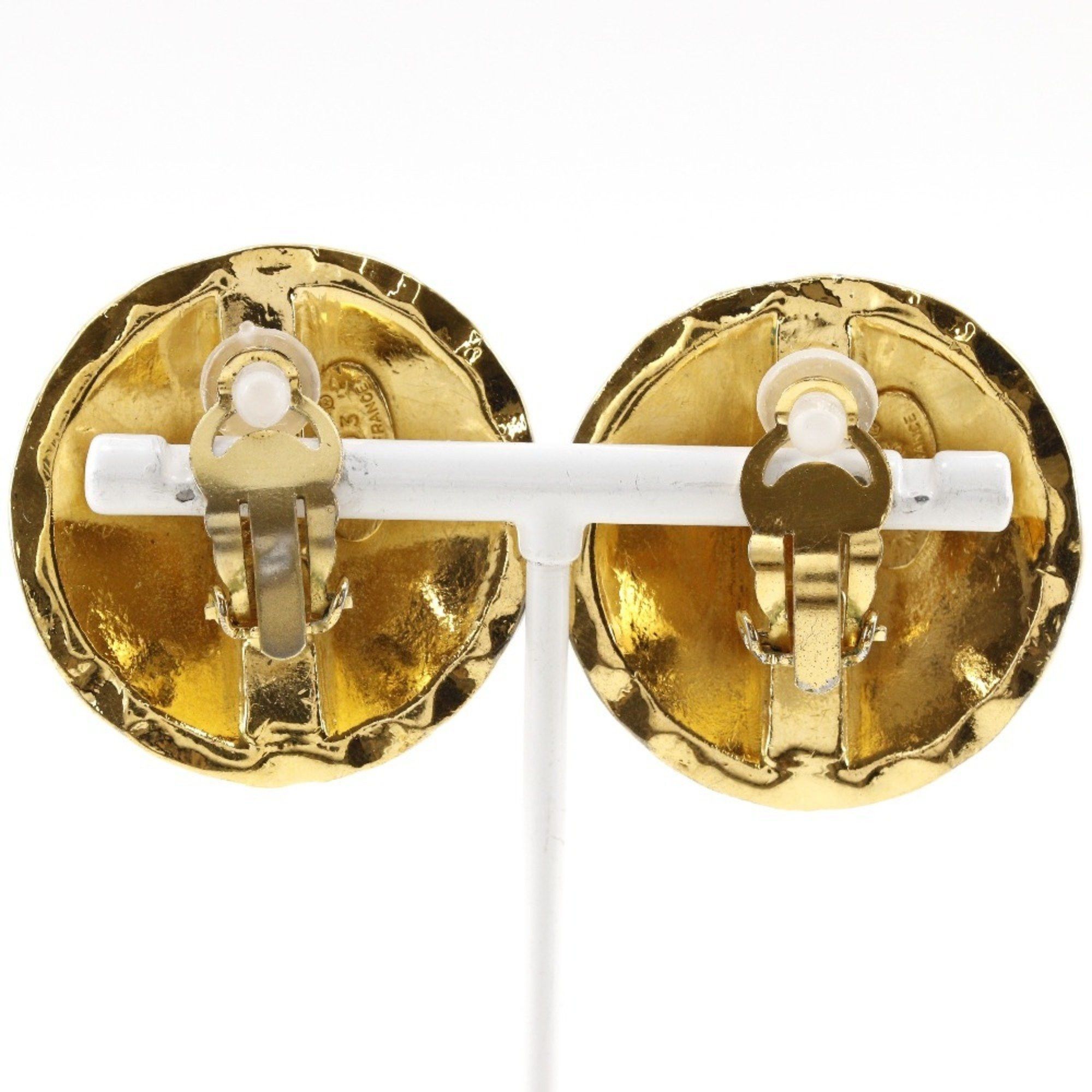 Chanel Chanel Coco Mark Earrings Matelasse Gold Plated 1988 23 Approx. 42.7g COCO Women's Size ONE SIZE - 3 Thumbnail