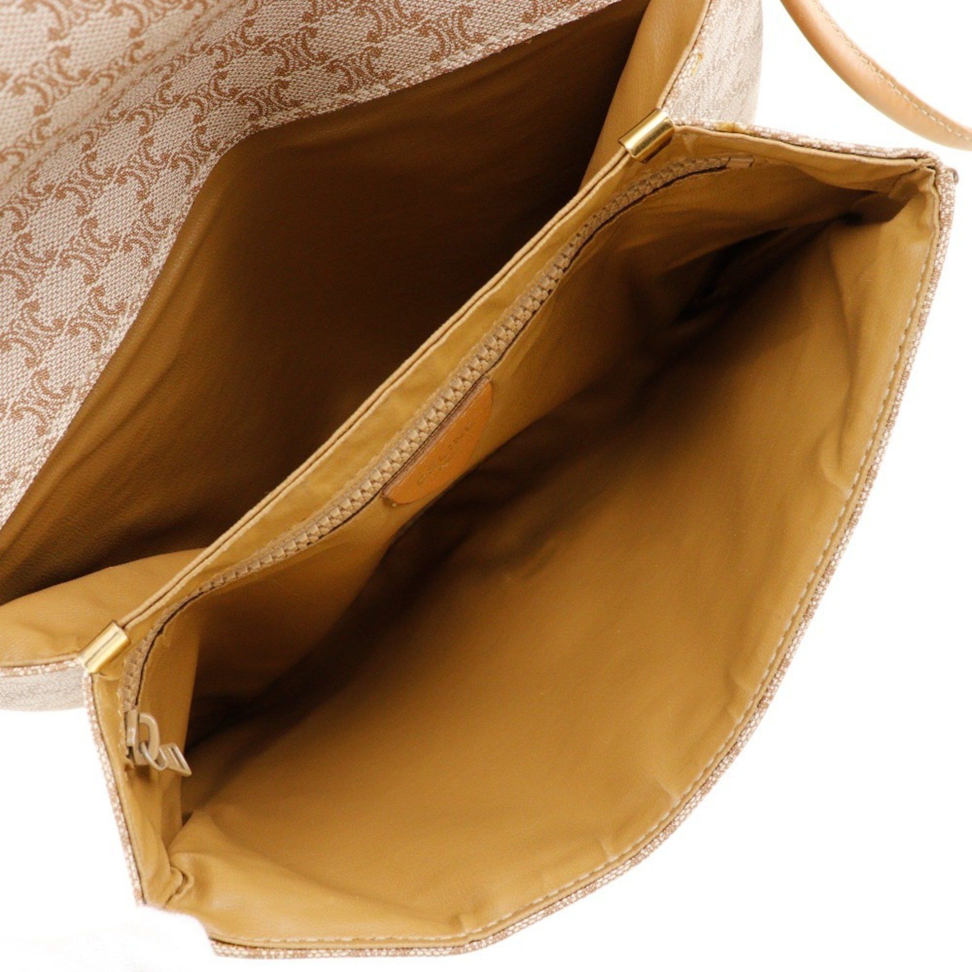 Celine Celine Old Shoulder Bag Macadam Clutch PVC x Leather Beige 2way Type Women's Size ONE SIZE - 5 Thumbnail