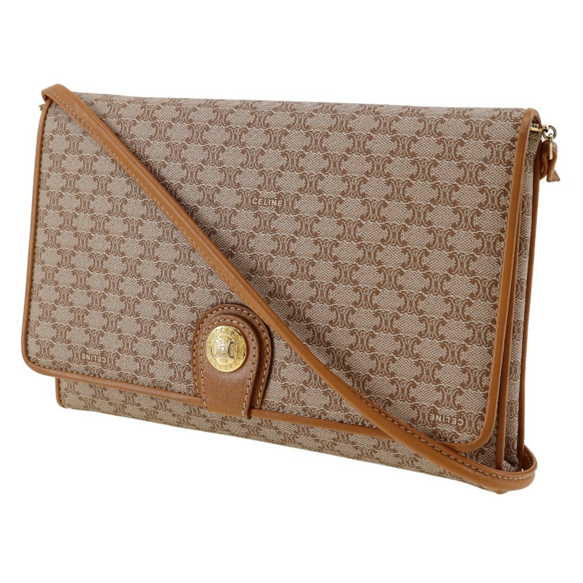 Celine Celine Old Shoulder Bag Macadam Clutch PVC x Leather Beige 2way Type Women's Size ONE SIZE - 2 Thumbnail