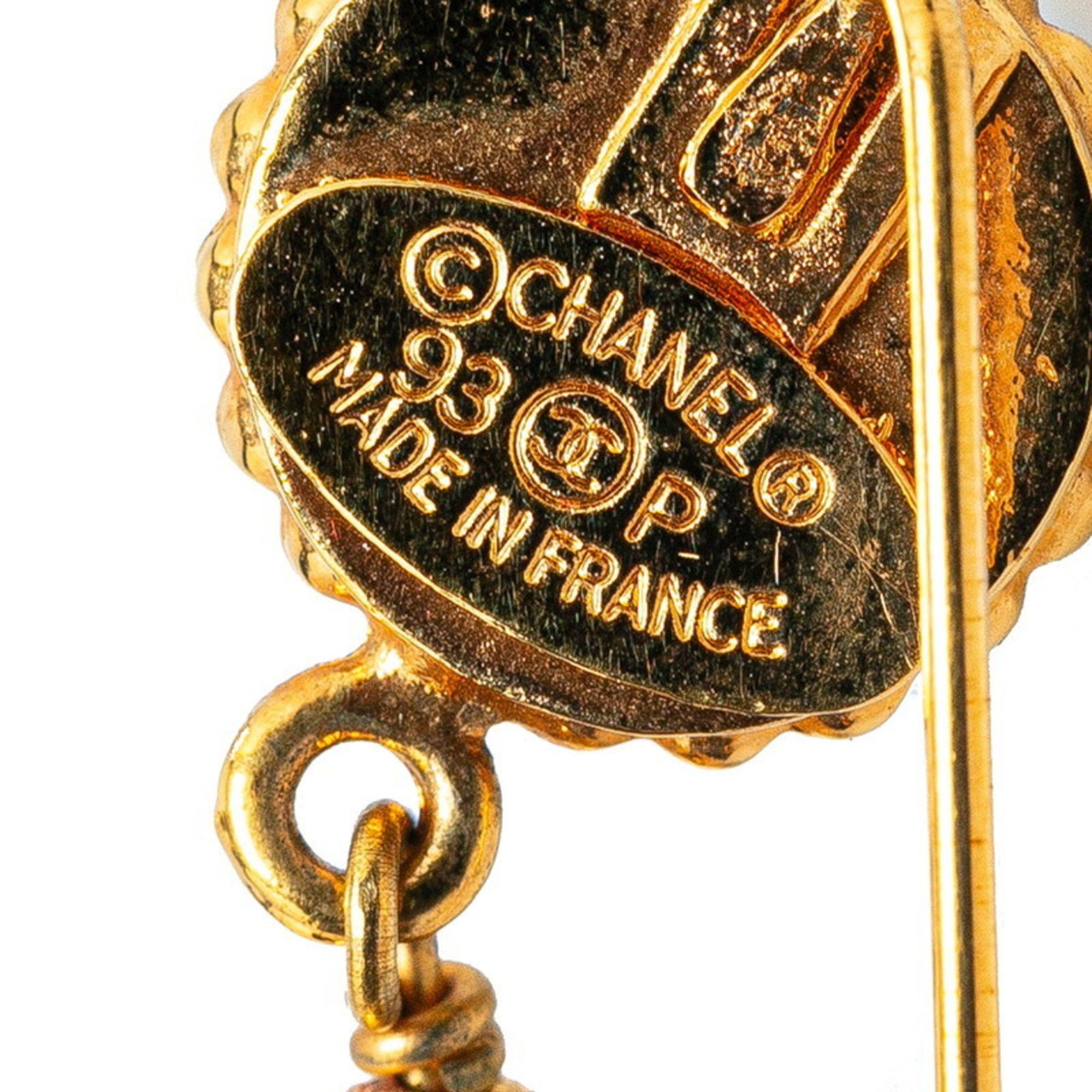 Chanel Chanel Clover Motif Faux Pearl Brooch Gold Plated Women's CHANEL Size ONE SIZE - 3 Thumbnail