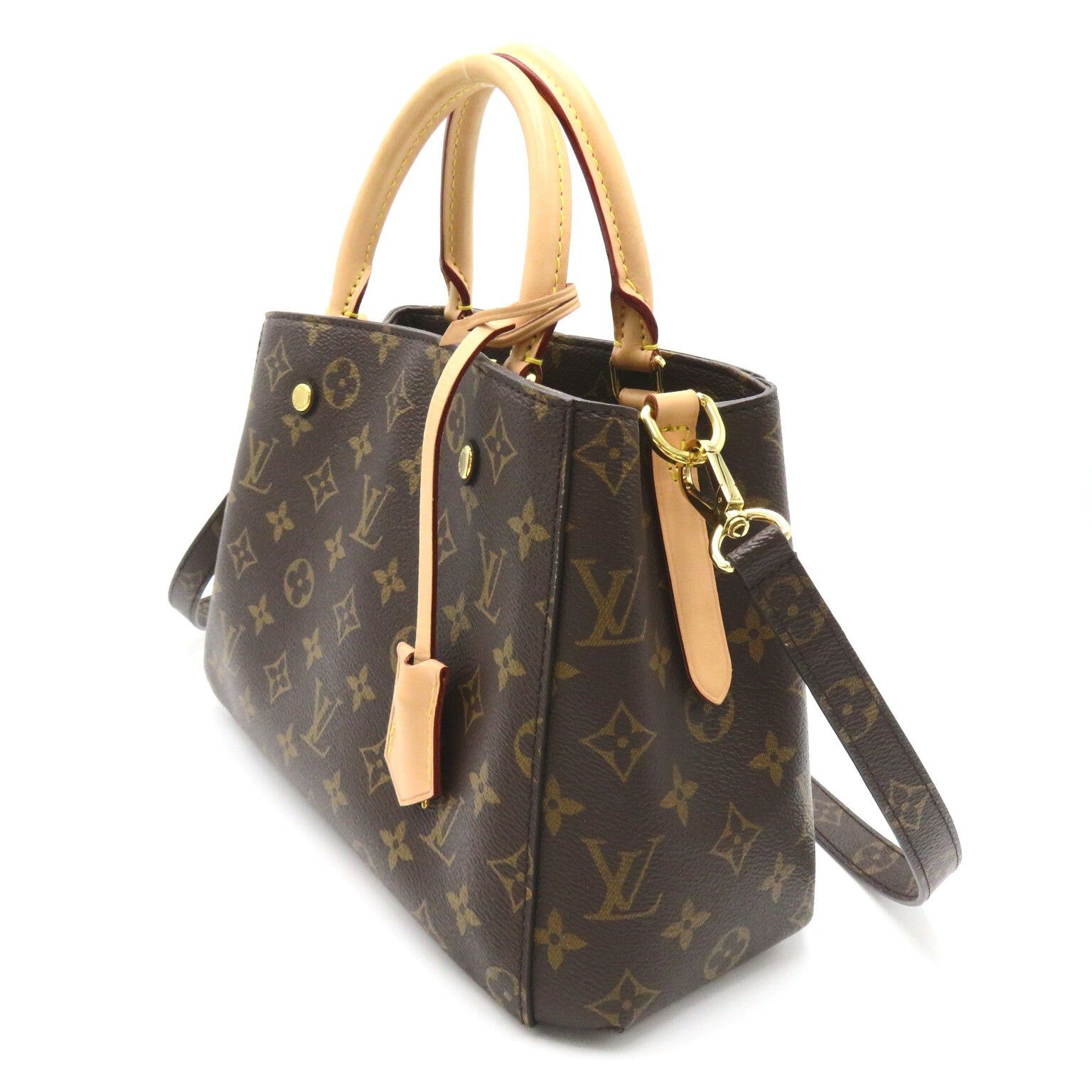 Louis Vuitton Louis Vuitton Montaigne Bb Tote Bag Shoulder Handbag Coated Canvas Monogram Brown Size ONE SIZE - 3 Thumbnail