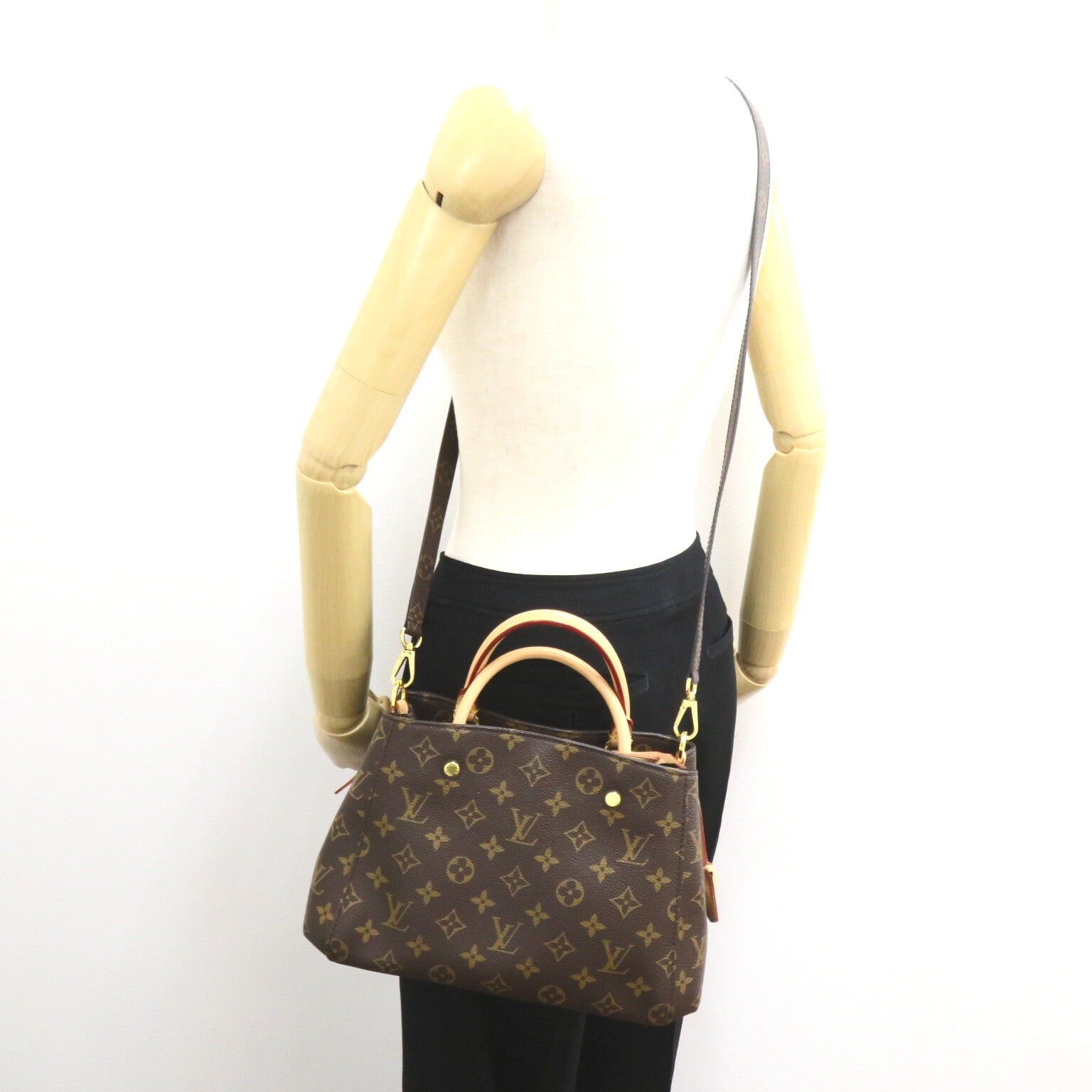 Louis Vuitton Louis Vuitton Montaigne Bb Tote Bag Shoulder Handbag Coated Canvas Monogram Brown Size ONE SIZE - 5 Thumbnail