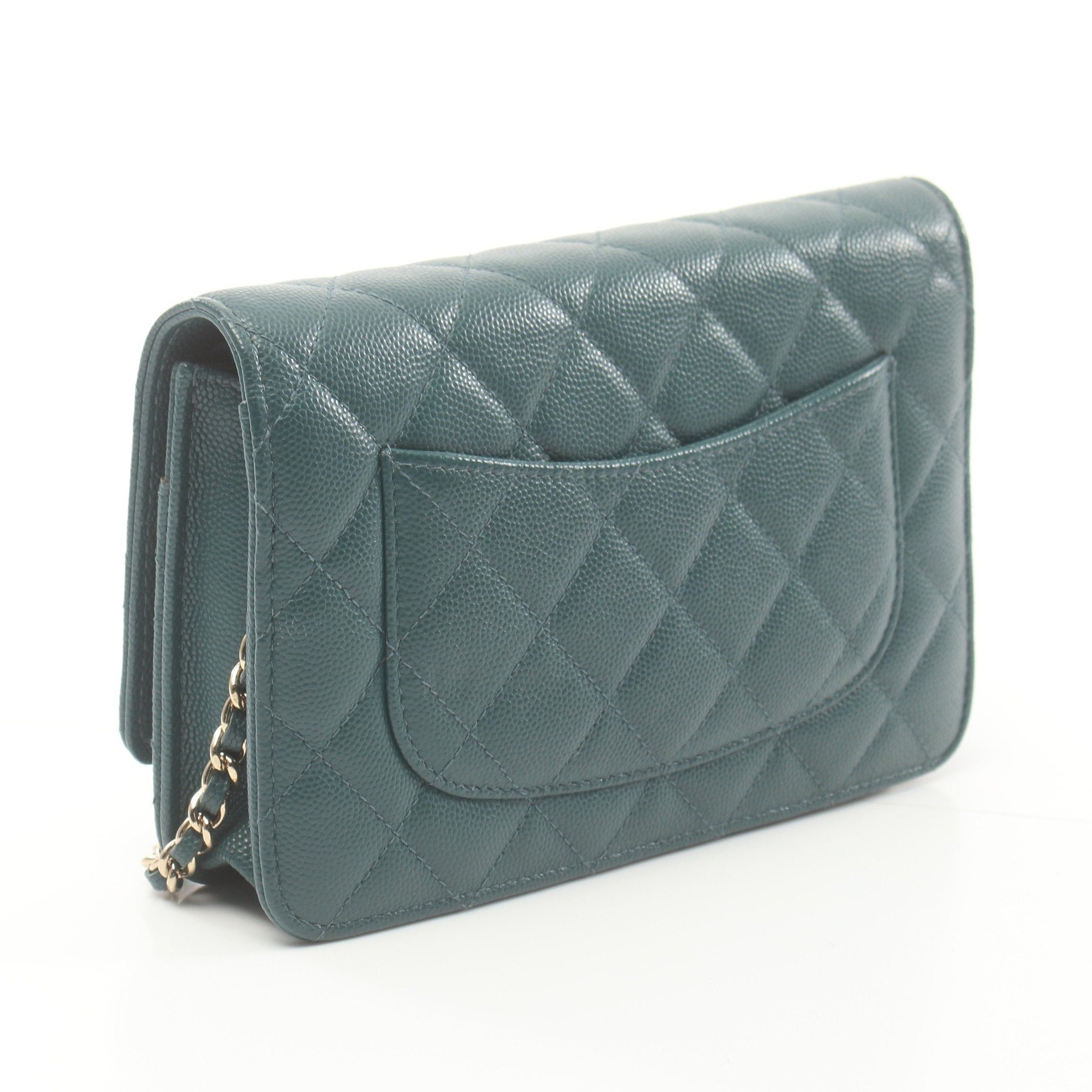 Chanel Chanel Matelasse Chain Wallet Caviar Skin Dark Green Gold Hardware Size ONE SIZE - 2 Thumbnail