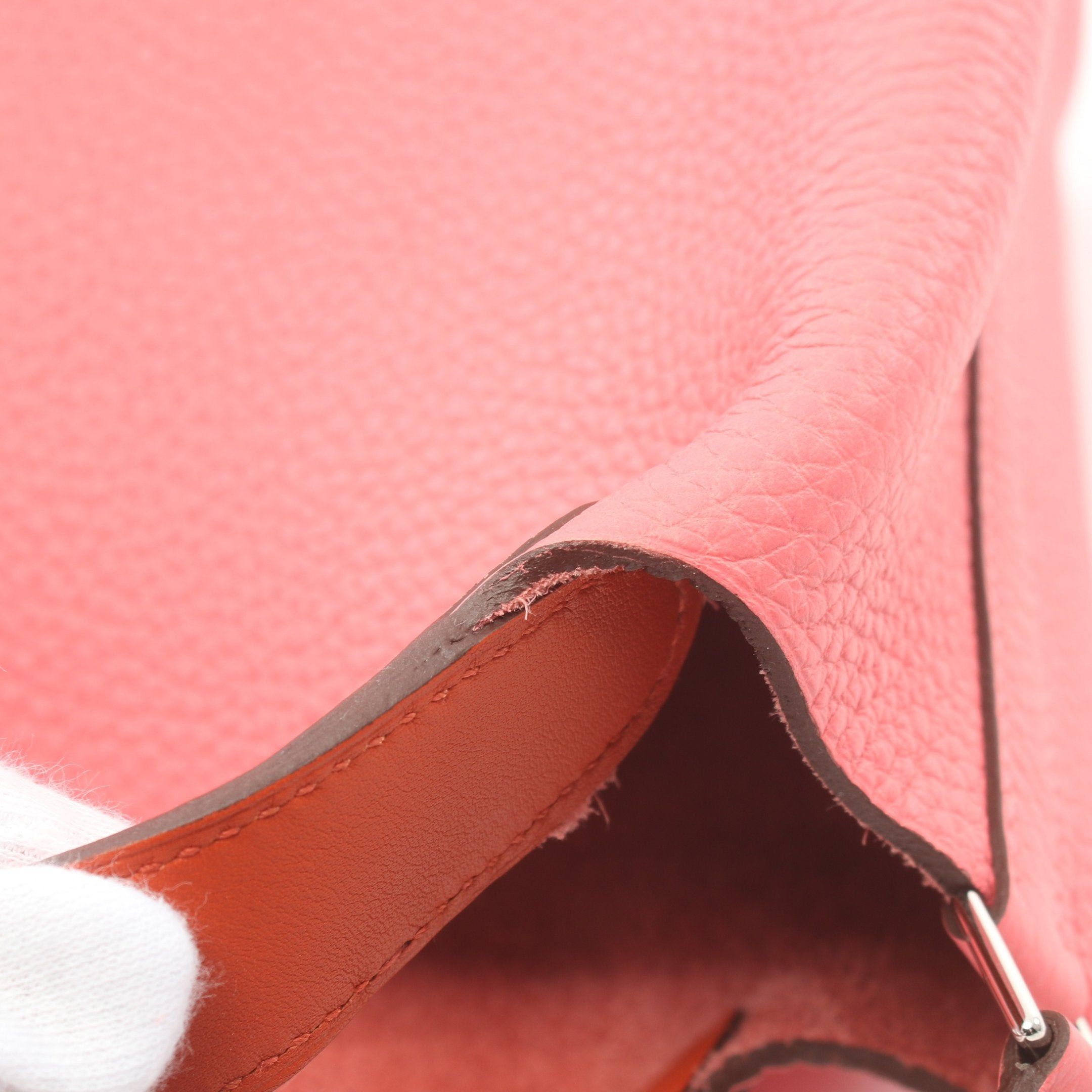 Hermes Hermes Picotan Lock Pm Rose Azalea Handbag Clemence Leather Veau Swift Pink Silver Hardware Y Stamp Size ONE SIZE - 7 Thumbnail