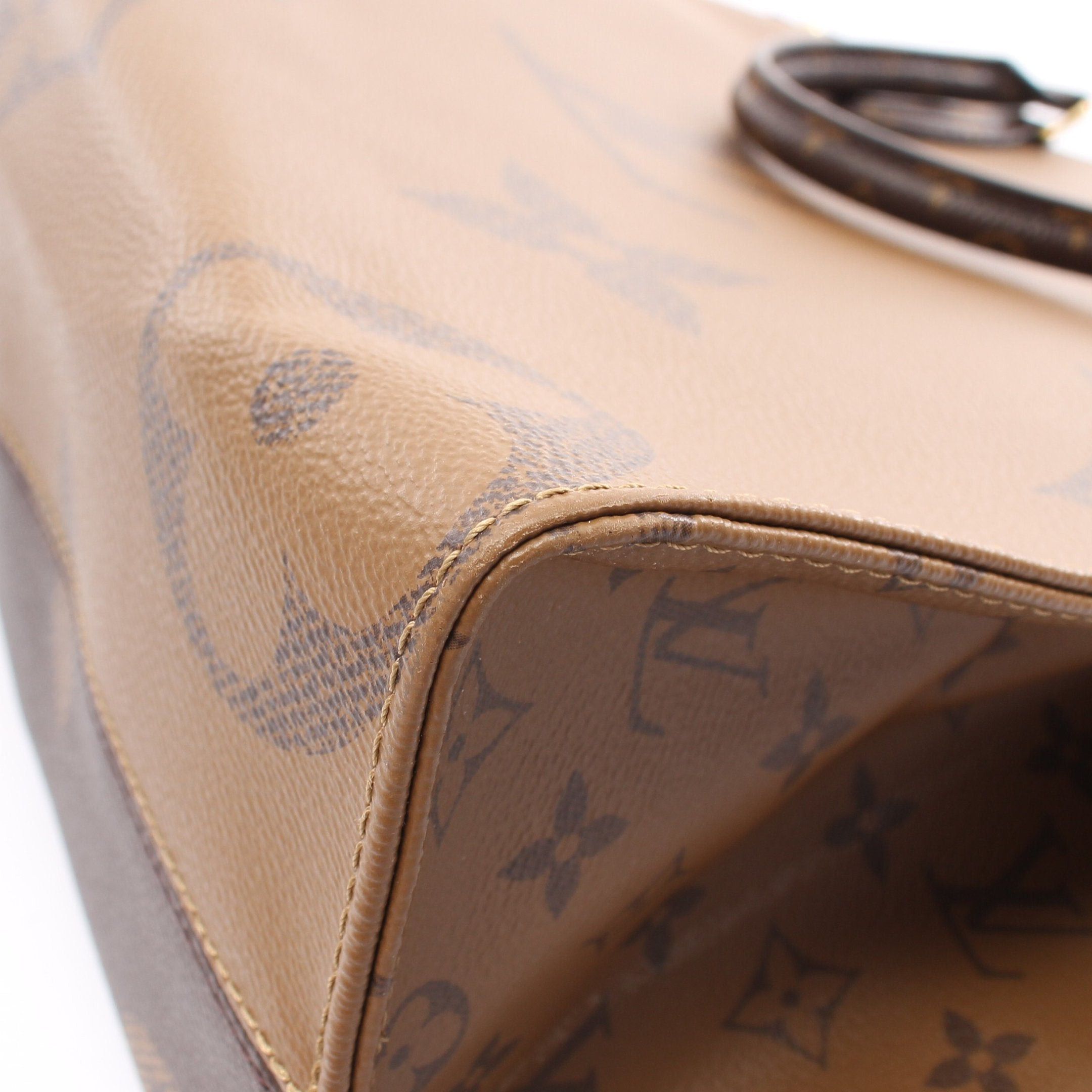 Louis Vuitton Louis Vuitton On-The-Go Mm Monogram Giant Reverse Shoulder Bag Tote Leather Brown Beige Size ONE SIZE - 6 Thumbnail