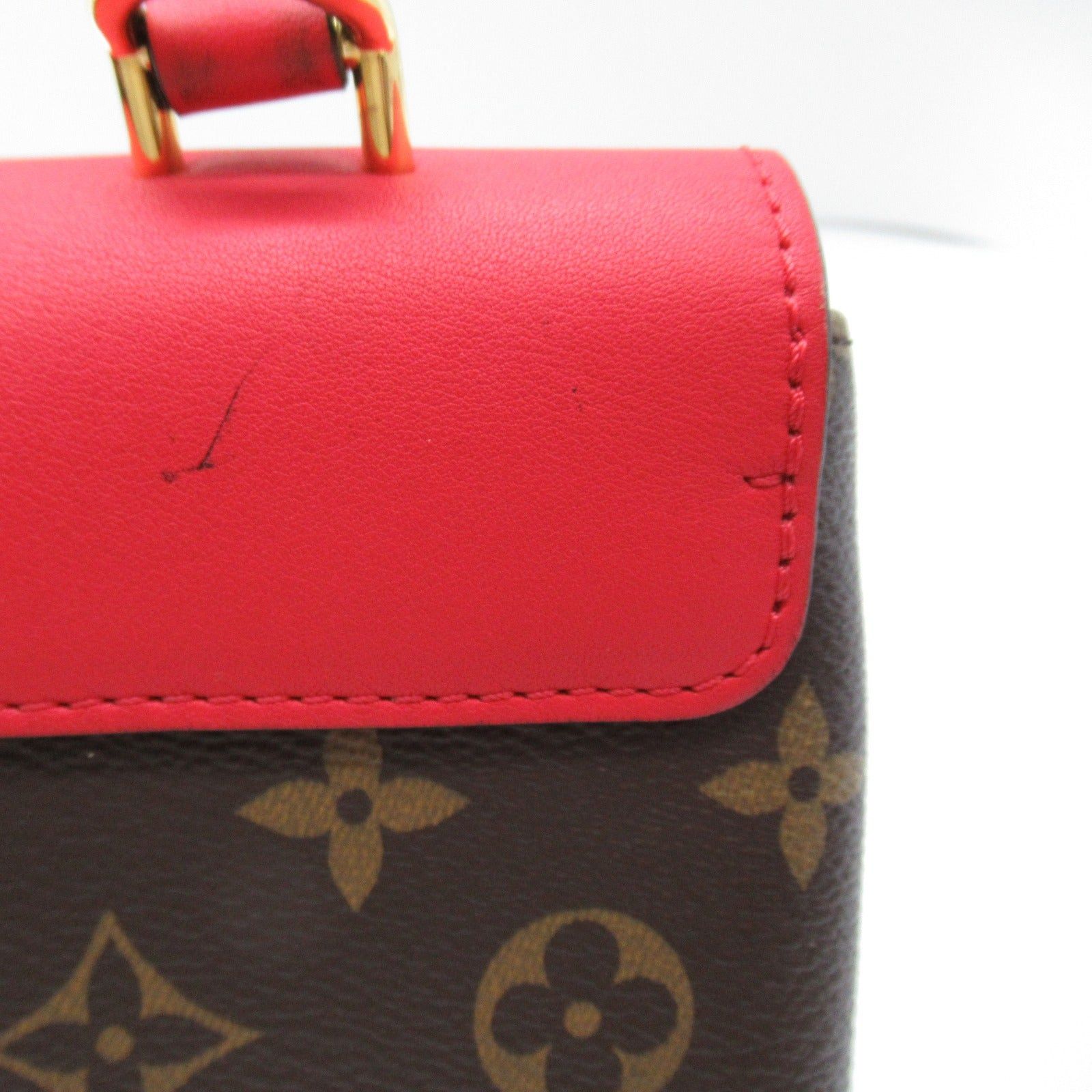 Louis Vuitton Louis Vuitton Rocky Bb Shoulder Bag Coated Canvas Monogram Red Brown Coquelicot Size ONE SIZE - 12 Thumbnail