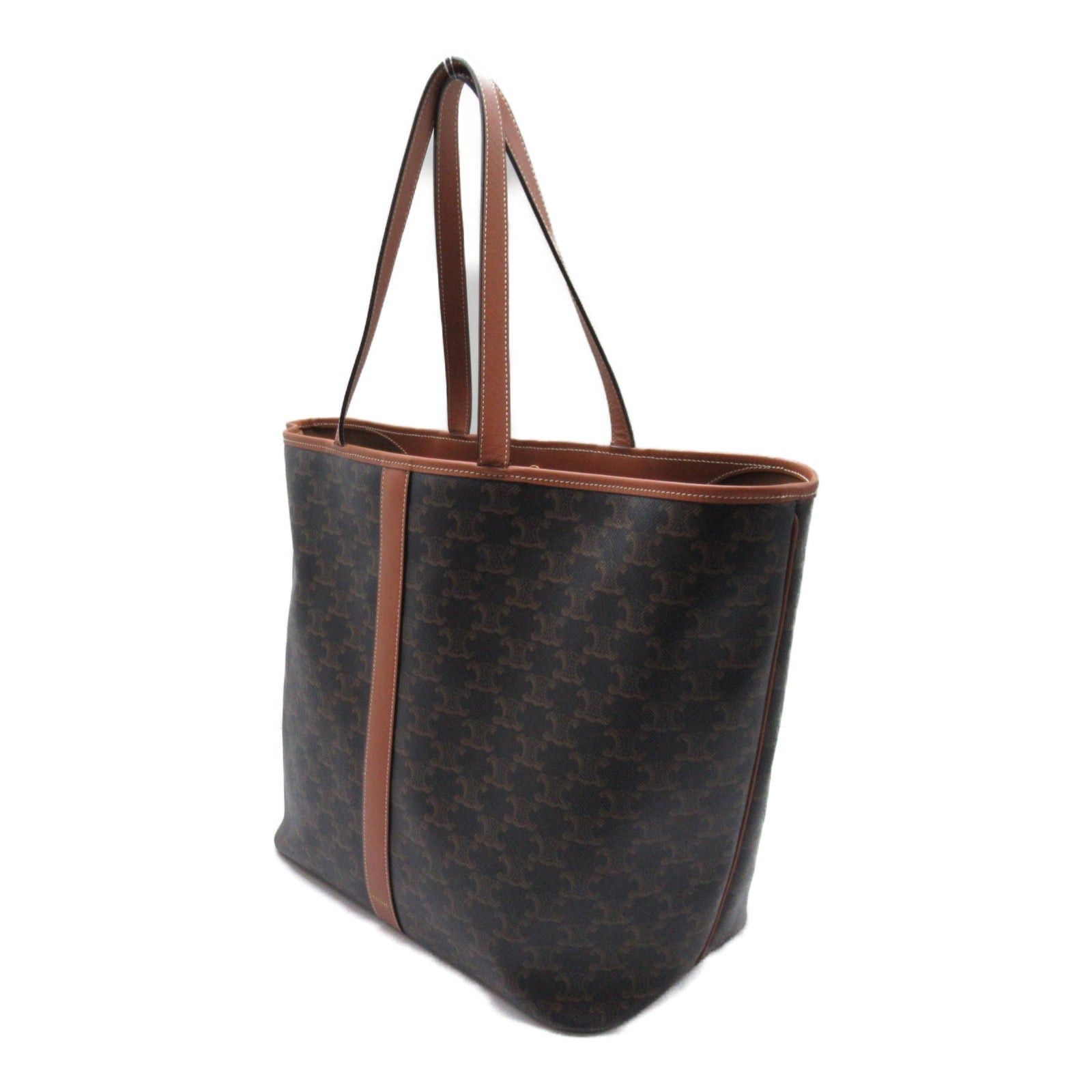 Celine Celine Triomphe Tote Bag Handbag Canvas Coated Brown Dark Size ONE SIZE - 3 Thumbnail