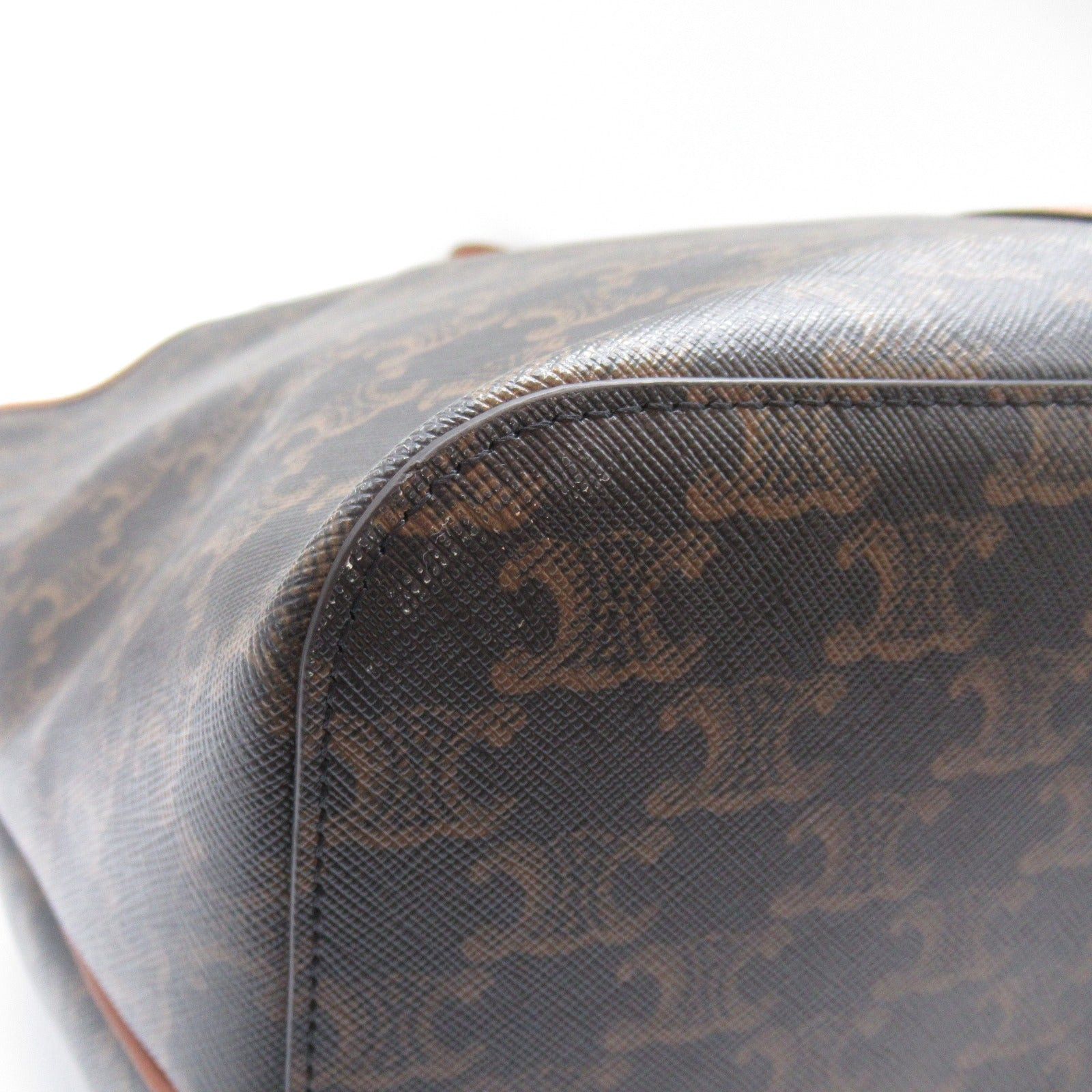 Celine Celine Triomphe Tote Bag Handbag Canvas Coated Brown Dark Size ONE SIZE - 8 Thumbnail