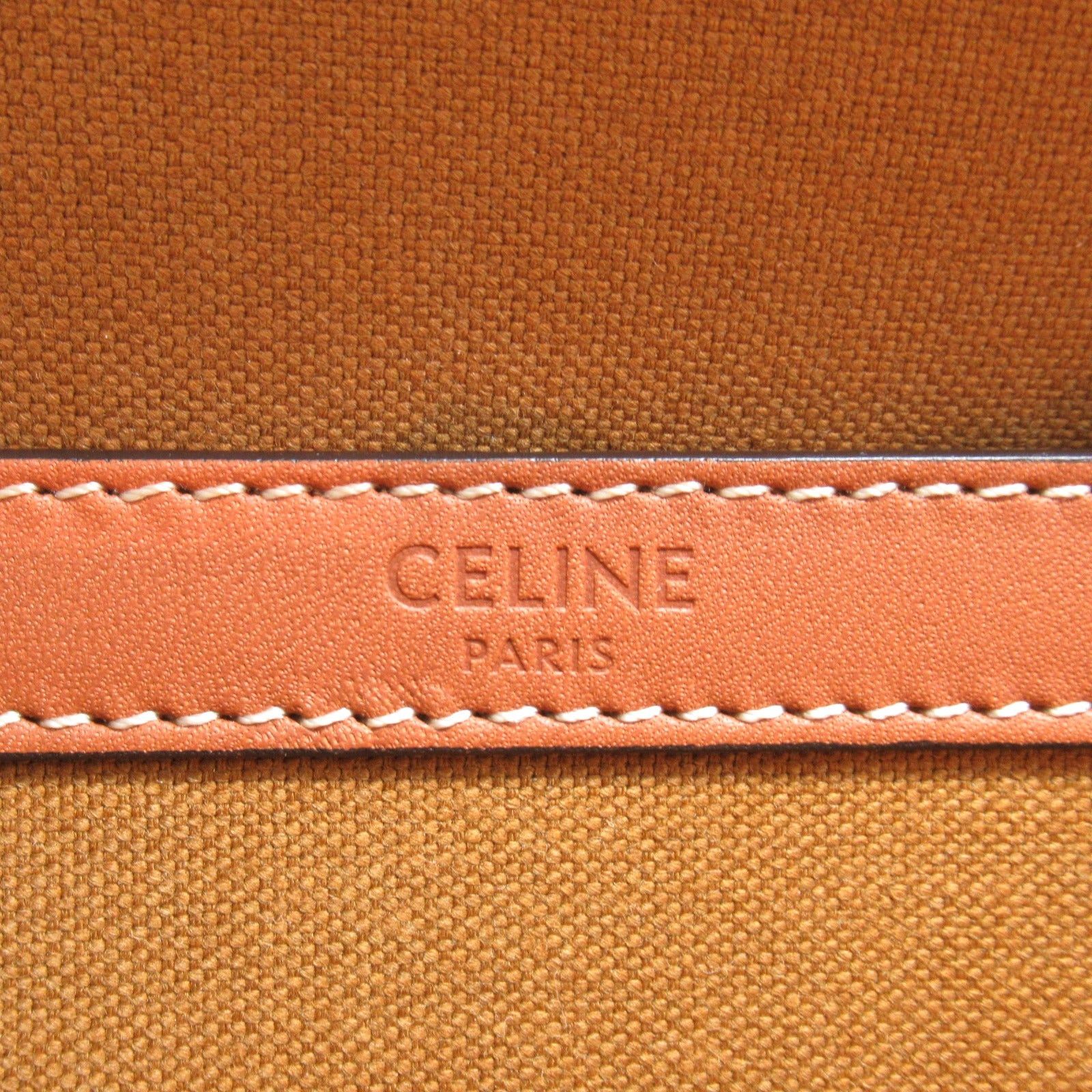 Celine Celine Triomphe Tote Bag Handbag Canvas Coated Brown Dark Size ONE SIZE - 6 Thumbnail