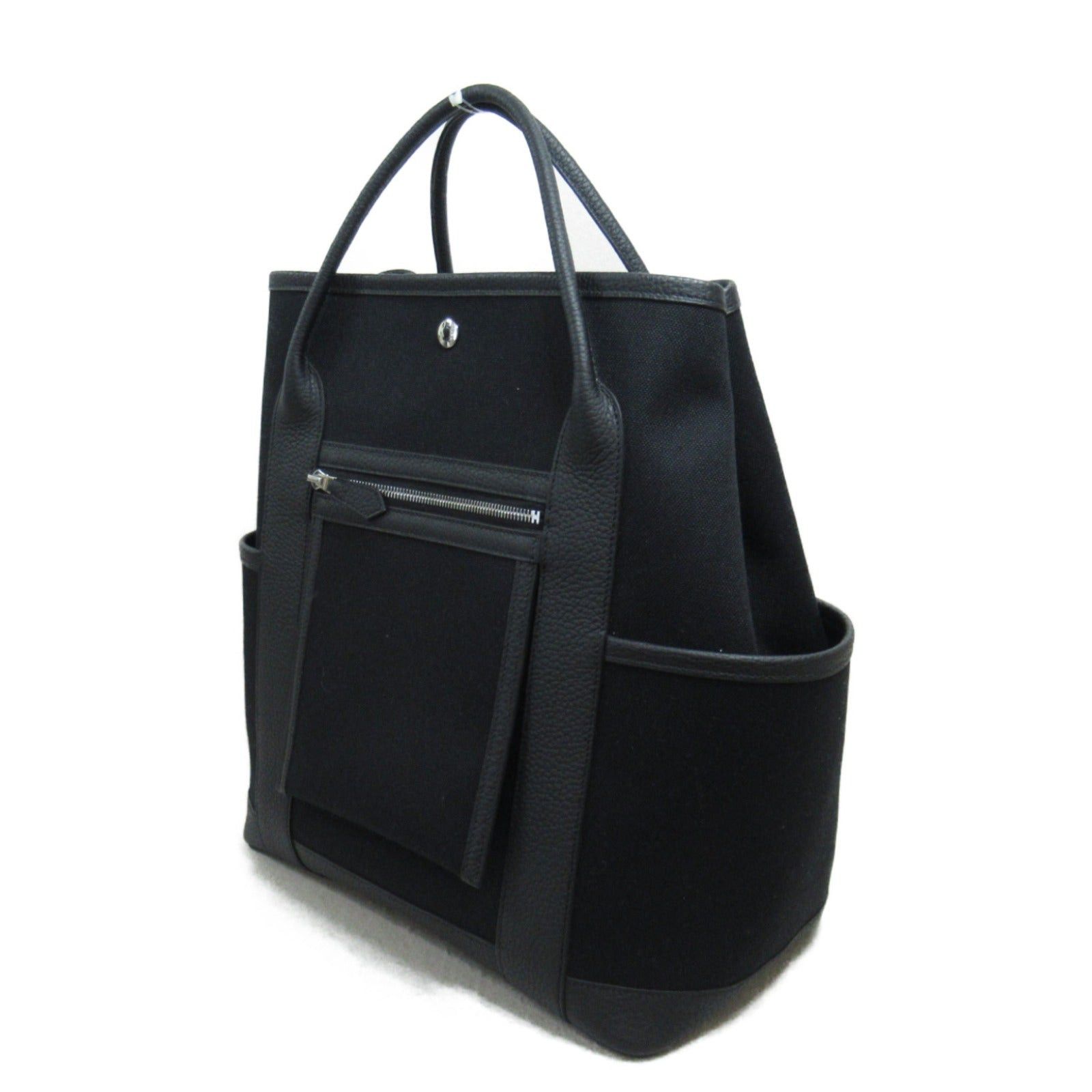 Hermes Hermes Garden Party Pocket Vertical Black Handbag Fabric Leather Negonda Toile Military (Hermes) Silver Hardware B Stamp Size ONE SIZE - 3 Thumbnail