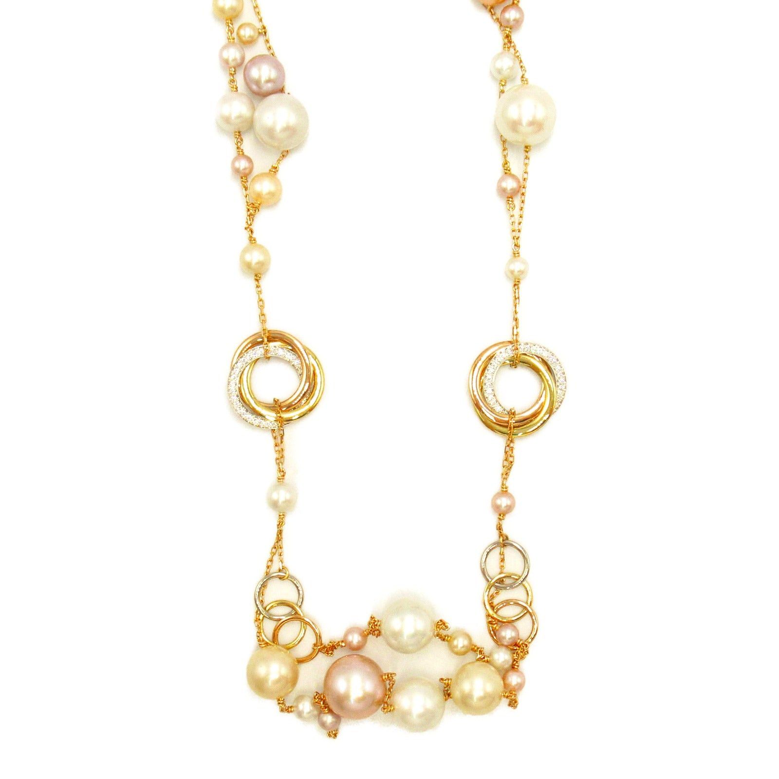 Cartier Cartier Trinity Pearl Diamond Necklace 750 Three Gold/Pearl Clear Size ONE SIZE - 2 Thumbnail