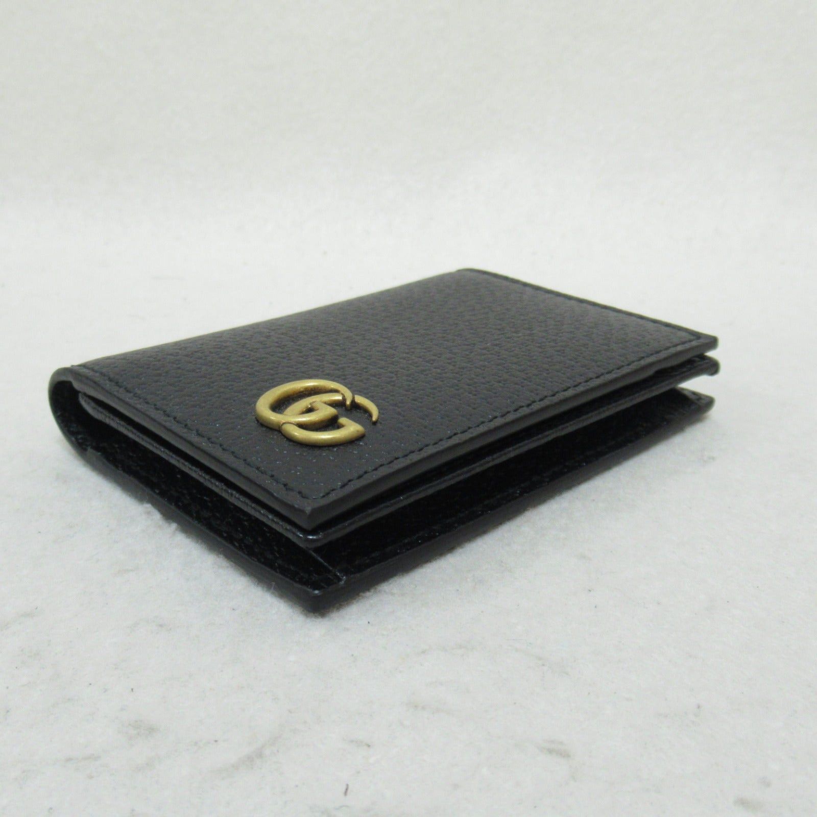 Gucci Gucci Gg Marmont Business Card Holder Name Leather Black Size ONE SIZE - 3 Thumbnail