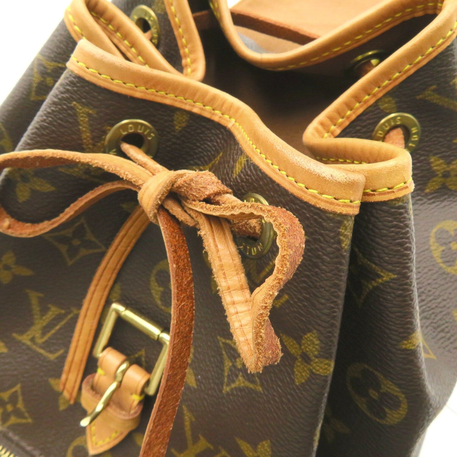 Louis Vuitton Louis Vuitton Montsouris Mm Backpack Rucksack Coated Canvas Monogram Brown Size ONE SIZE - 11 Thumbnail