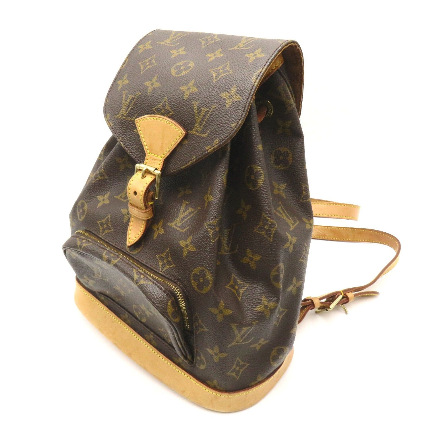 Louis Vuitton Louis Vuitton Montsouris Mm Backpack Rucksack Coated Canvas Monogram Brown Size ONE SIZE - 3 Thumbnail