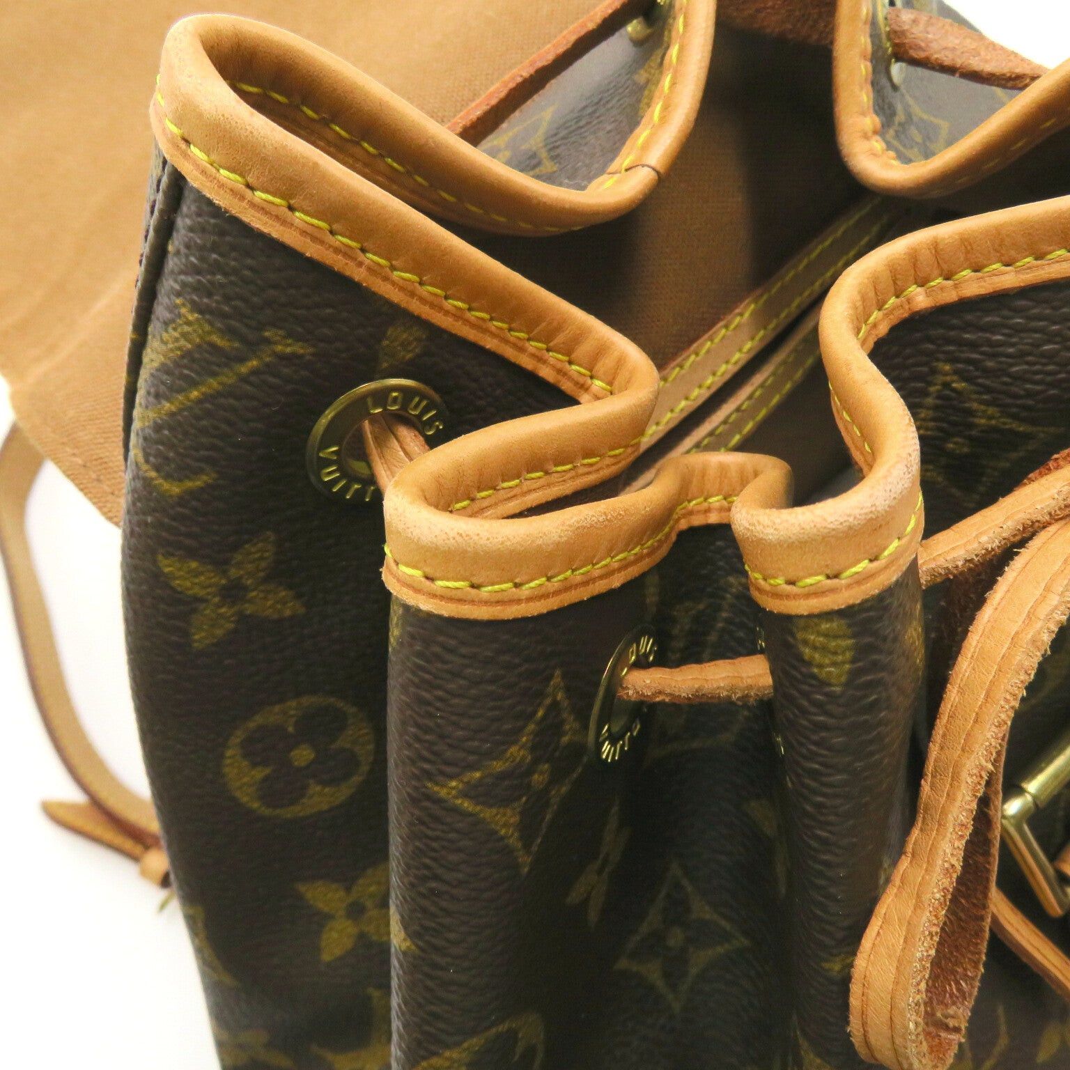 Louis Vuitton Louis Vuitton Montsouris Mm Backpack Rucksack Coated Canvas Monogram Brown Size ONE SIZE - 12 Thumbnail
