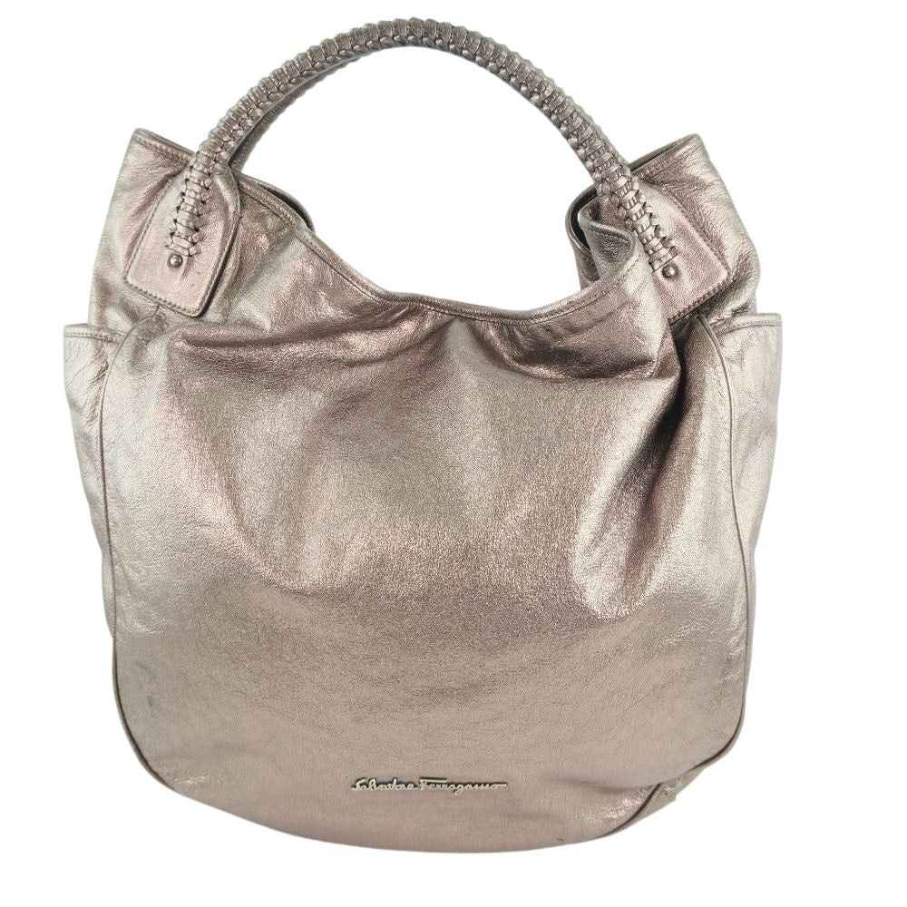 Salvatore Ferragamo Gold Leather Handbag (Pre-Owned) Size ONE SIZE - 3 Thumbnail