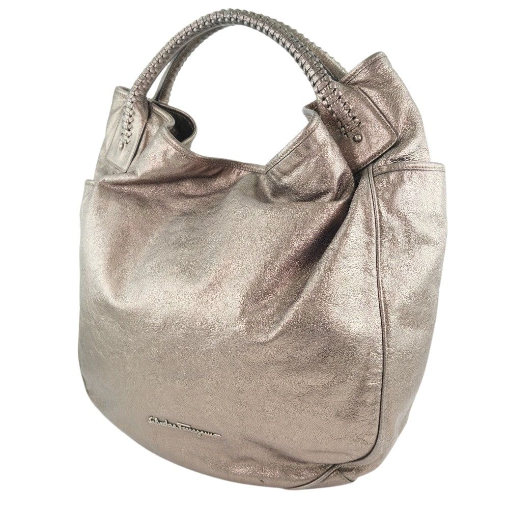 Salvatore Ferragamo Gold Leather Handbag (Pre-Owned) Size ONE SIZE - 6 Thumbnail