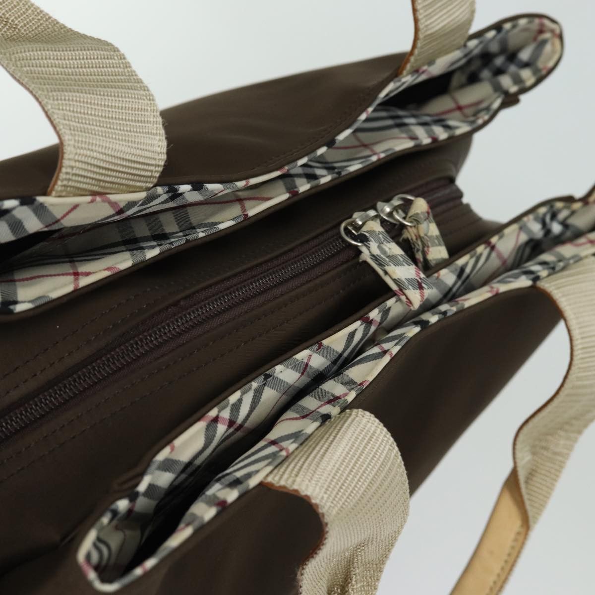 Burberry Nova Check Brown Synthetic Handbag (Pre-Owned) Size ONE SIZE - 4 Thumbnail