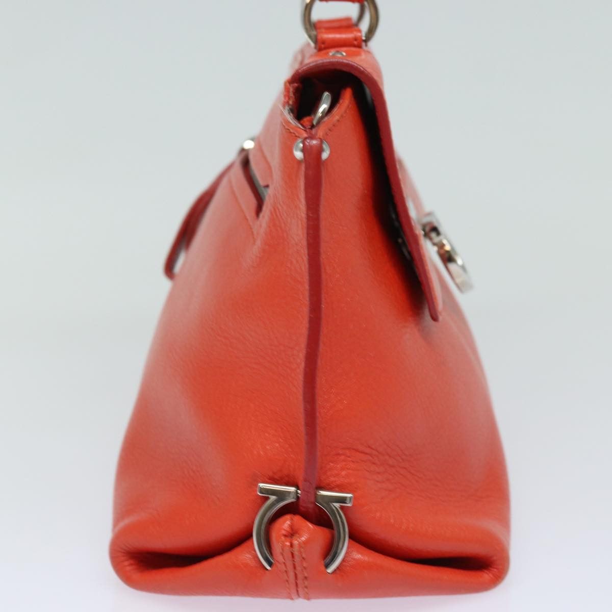 Salvatore Ferragamo Sofia Orange Leather Handbag (Pre-Owned) Size ONE SIZE - 9 Thumbnail