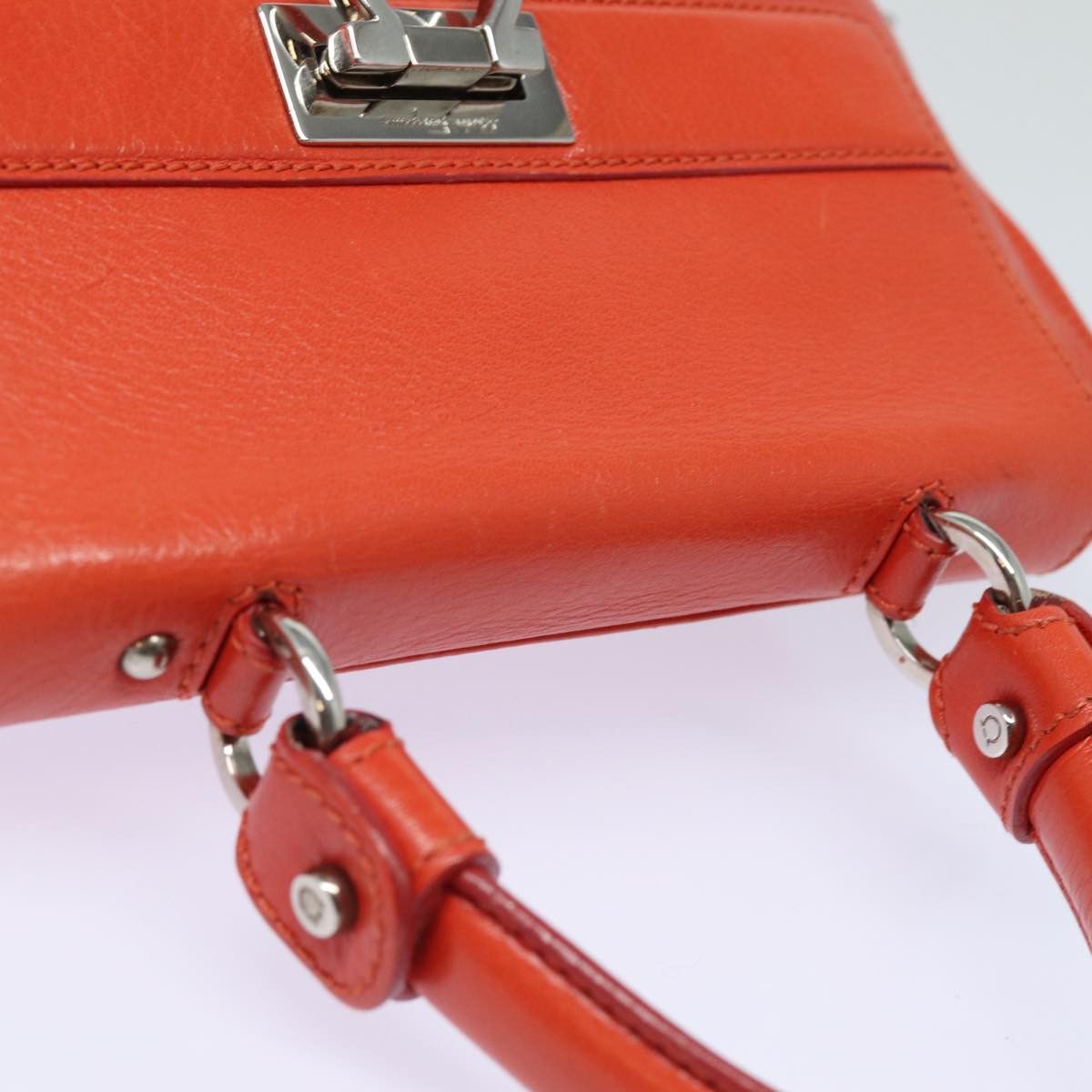 Salvatore Ferragamo Sofia Orange Leather Handbag (Pre-Owned) Size ONE SIZE - 11 Thumbnail