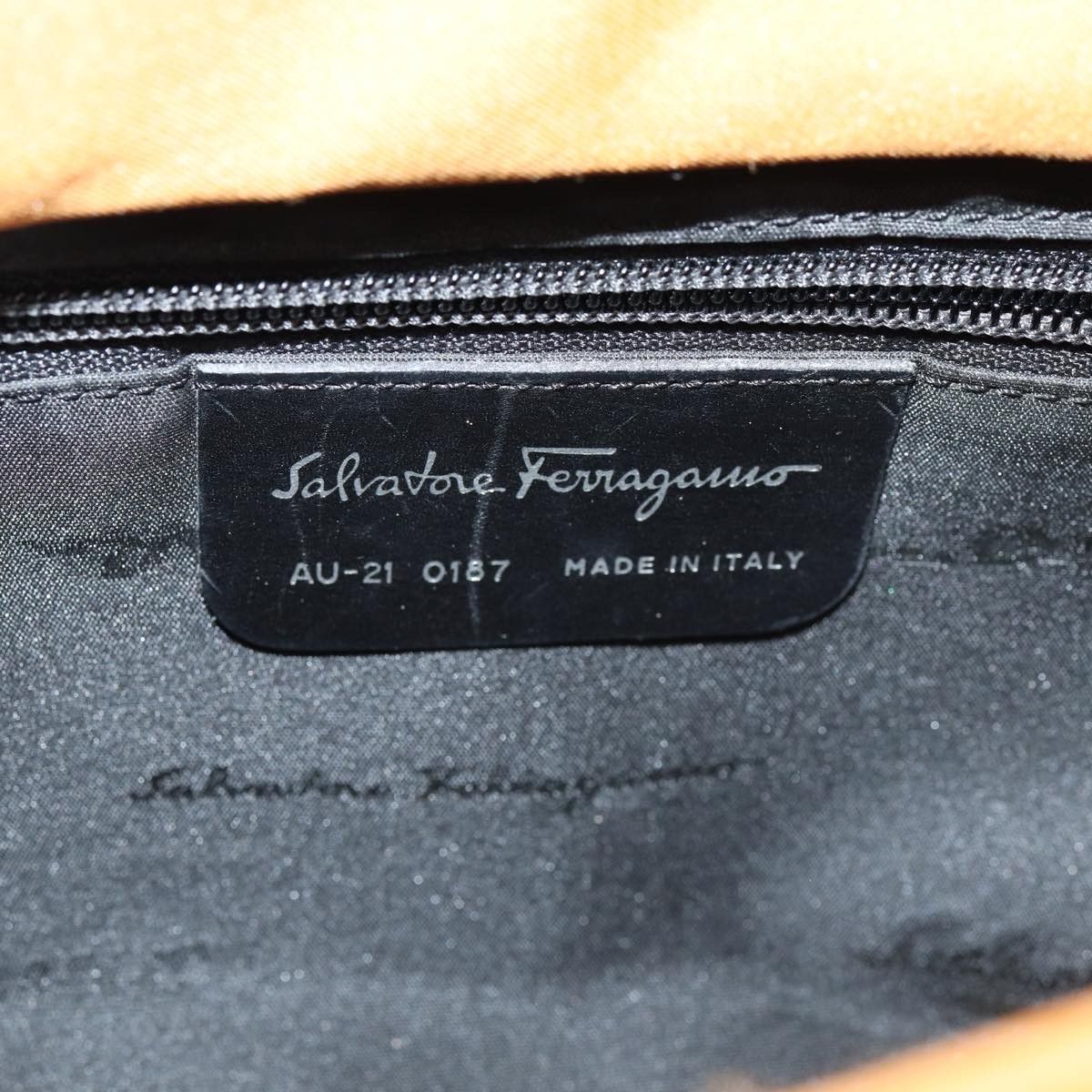 Salvatore Ferragamo Vara Orange Canvas Handbag (Pre-Owned) Size ONE SIZE - 6 Thumbnail