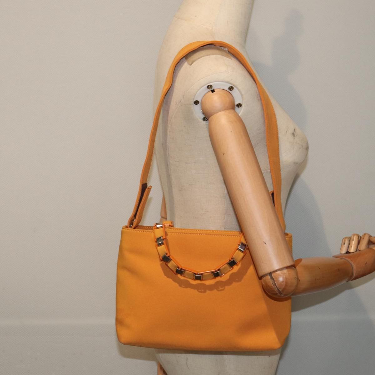 Salvatore Ferragamo Vara Orange Canvas Handbag (Pre-Owned) Size ONE SIZE - 7 Thumbnail