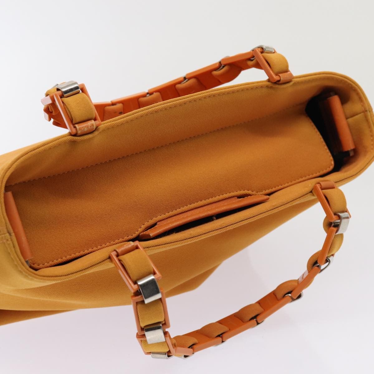 Salvatore Ferragamo Vara Orange Canvas Handbag (Pre-Owned) Size ONE SIZE - 4 Thumbnail
