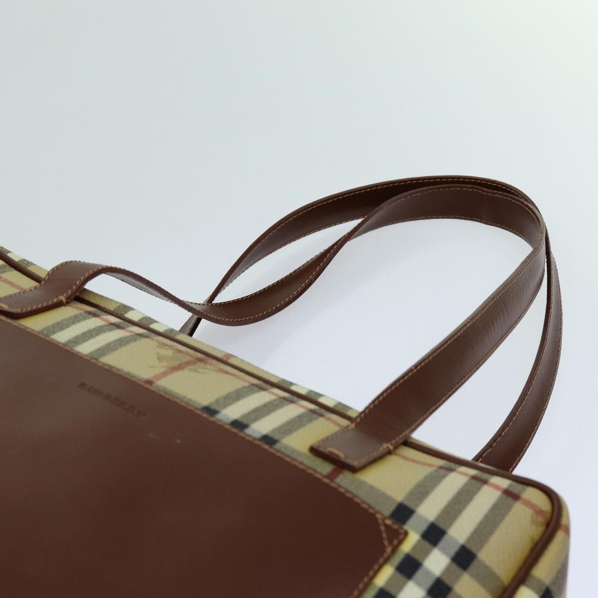 Burberry Nova Check Beige Canvas Shoulder Bag (Pre-Owned) Size ONE SIZE - 11 Thumbnail