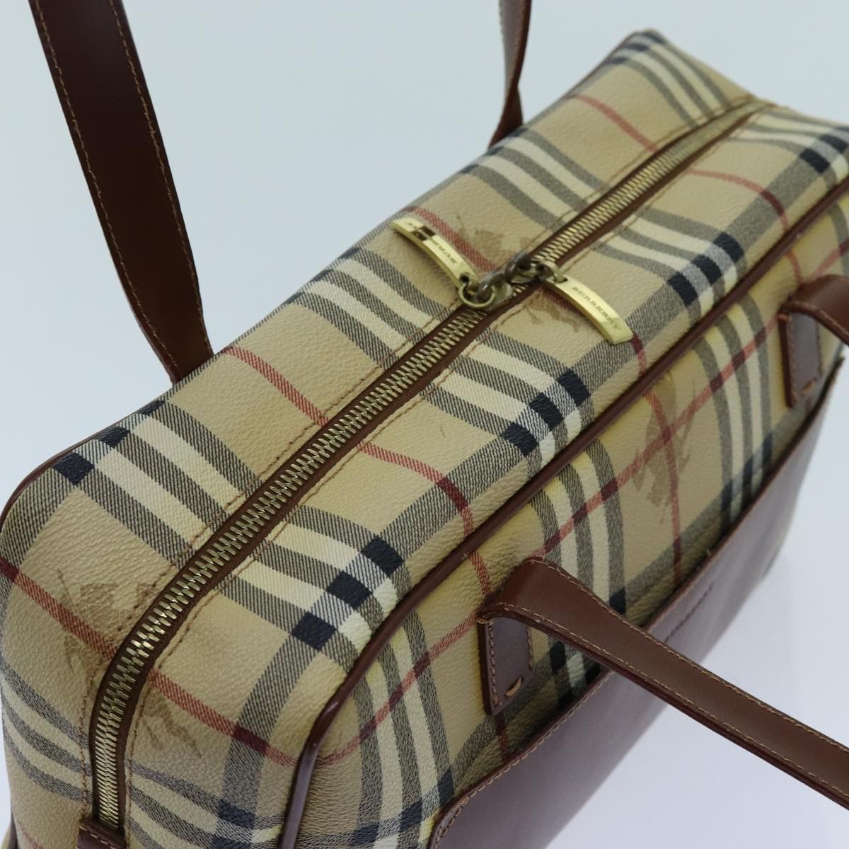 Burberry Nova Check Beige Canvas Shoulder Bag (Pre-Owned) Size ONE SIZE - 4 Thumbnail