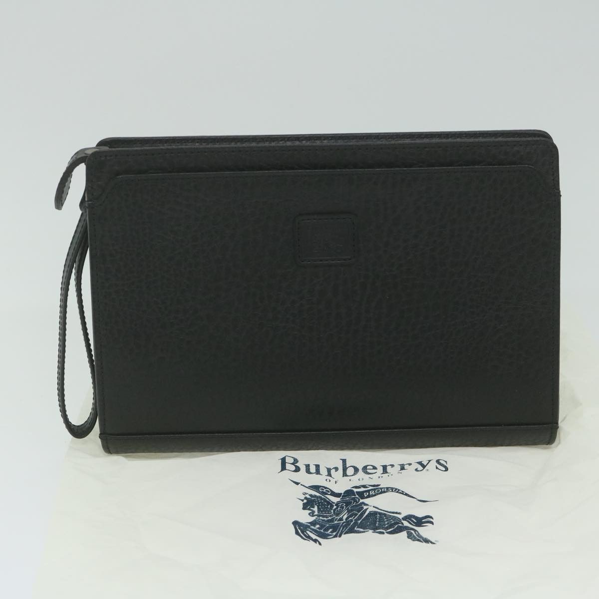 Burberry Black Leather Clutch Bag (Pre-Owned) Size ONE SIZE - 7 Thumbnail