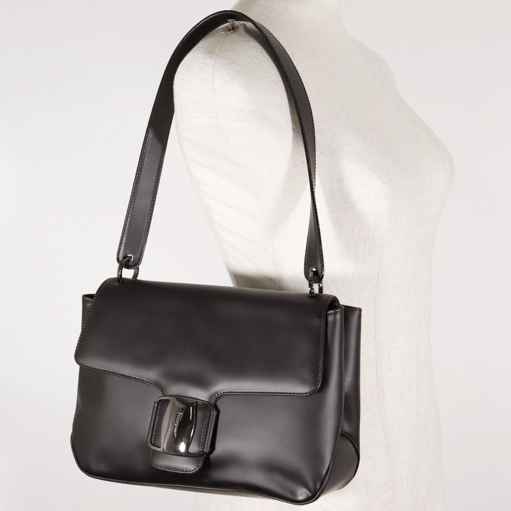 Salvatore Ferragamo Black Leather Shoulder Bag (Pre-Owned) Size ONE SIZE - 5 Thumbnail