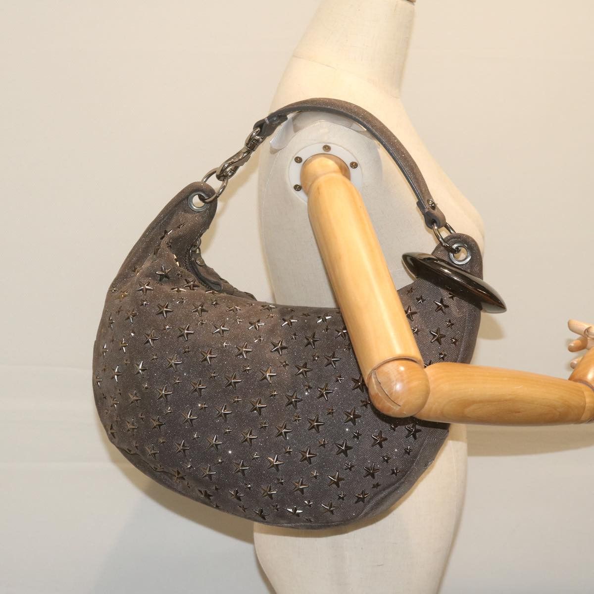 Jimmy Choo Brown Canvas Shoulder Bag (Pre-Owned) Size ONE SIZE - 7 Thumbnail