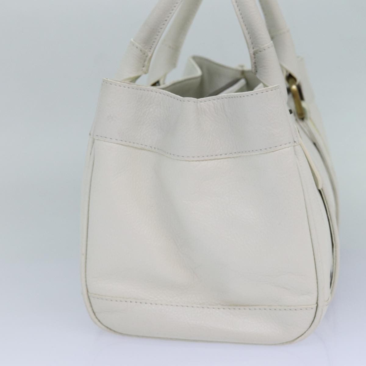 Burberry White Leather Handbag (Pre-Owned) Size ONE SIZE - 12 Thumbnail