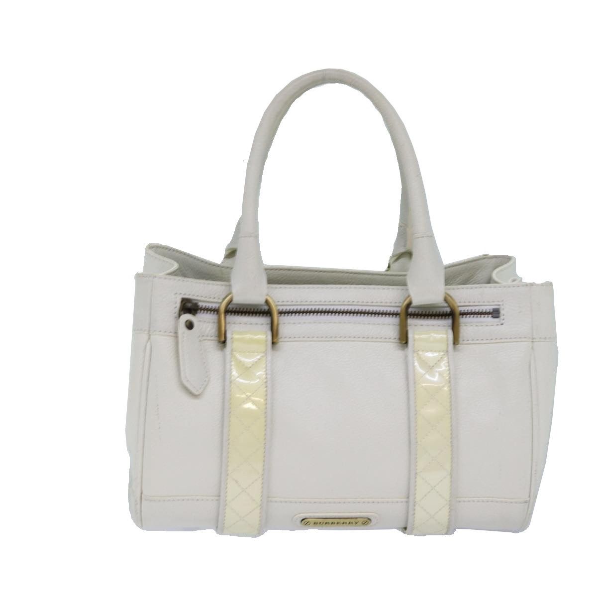 Burberry White Leather Handbag (Pre-Owned) Size ONE SIZE - 10 Thumbnail