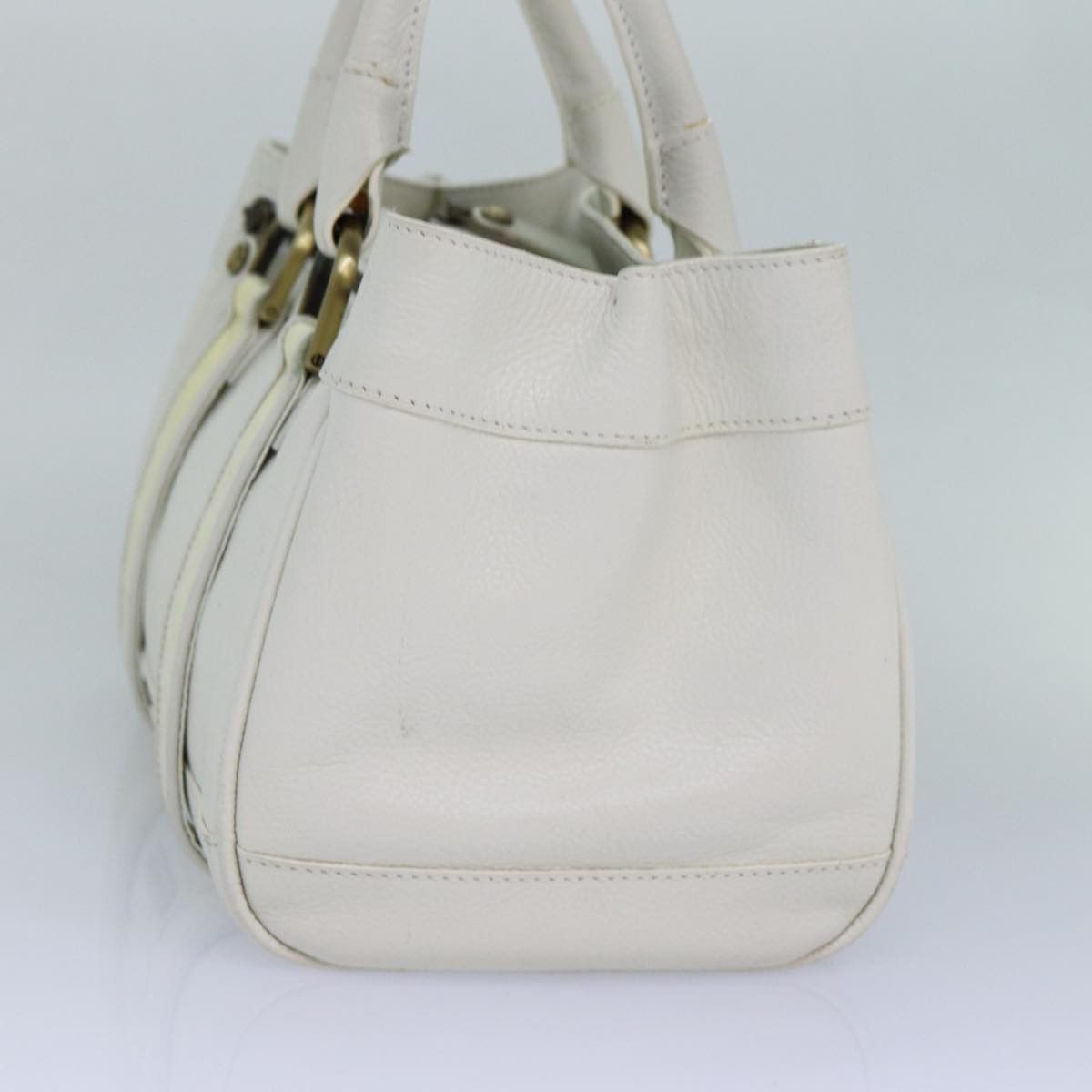 Burberry White Leather Handbag (Pre-Owned) Size ONE SIZE - 11 Thumbnail