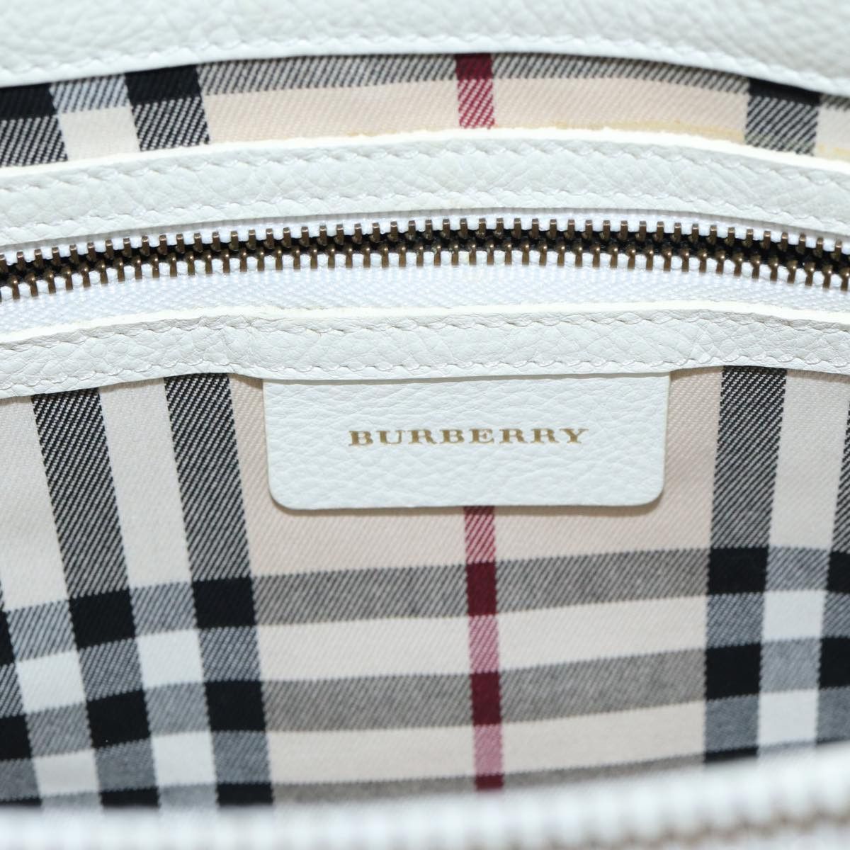 Burberry White Leather Handbag (Pre-Owned) Size ONE SIZE - 9 Thumbnail