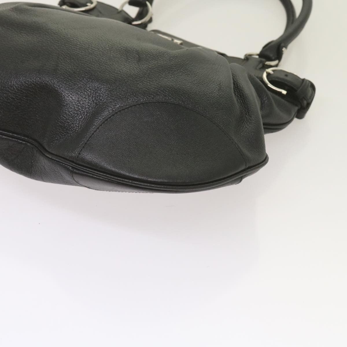 Salvatore Ferragamo Gancio Black Leather Handbag (Pre-Owned) Size ONE SIZE - 12 Thumbnail