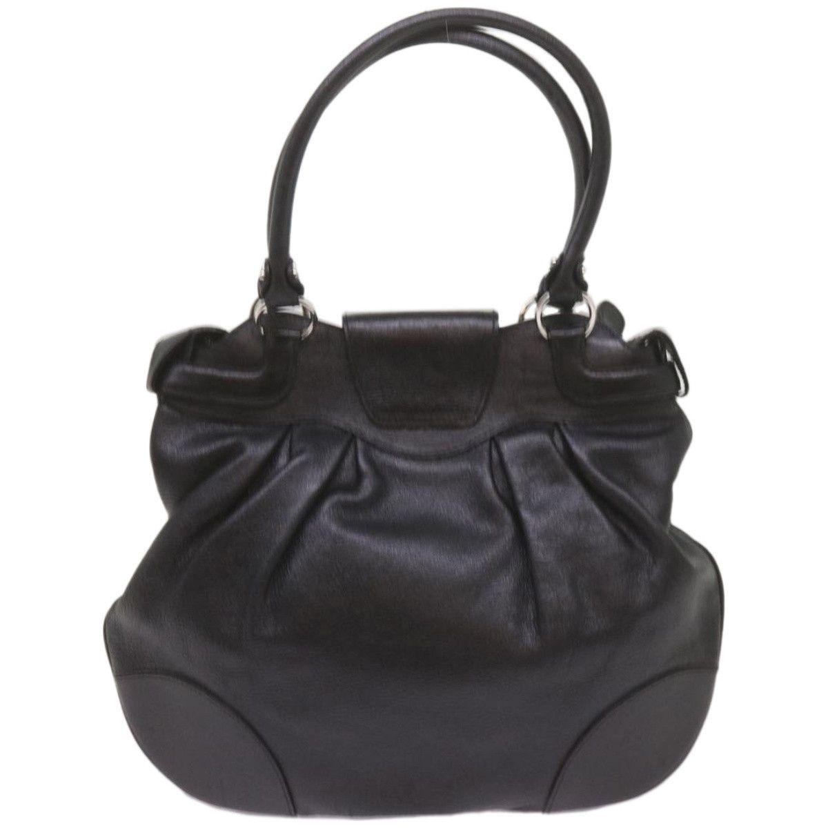 Salvatore Ferragamo Gancio Black Leather Handbag (Pre-Owned) Size ONE SIZE - 2 Thumbnail