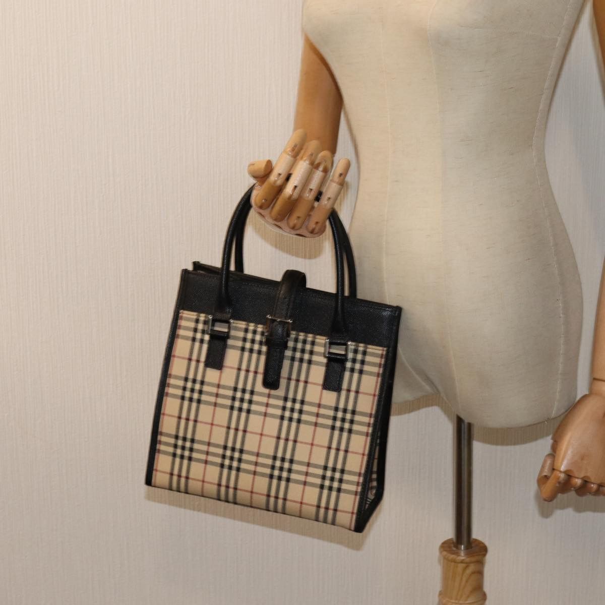 Burberry Nova Check Beige Canvas Handbag (Pre-Owned) Size ONE SIZE - 7 Thumbnail