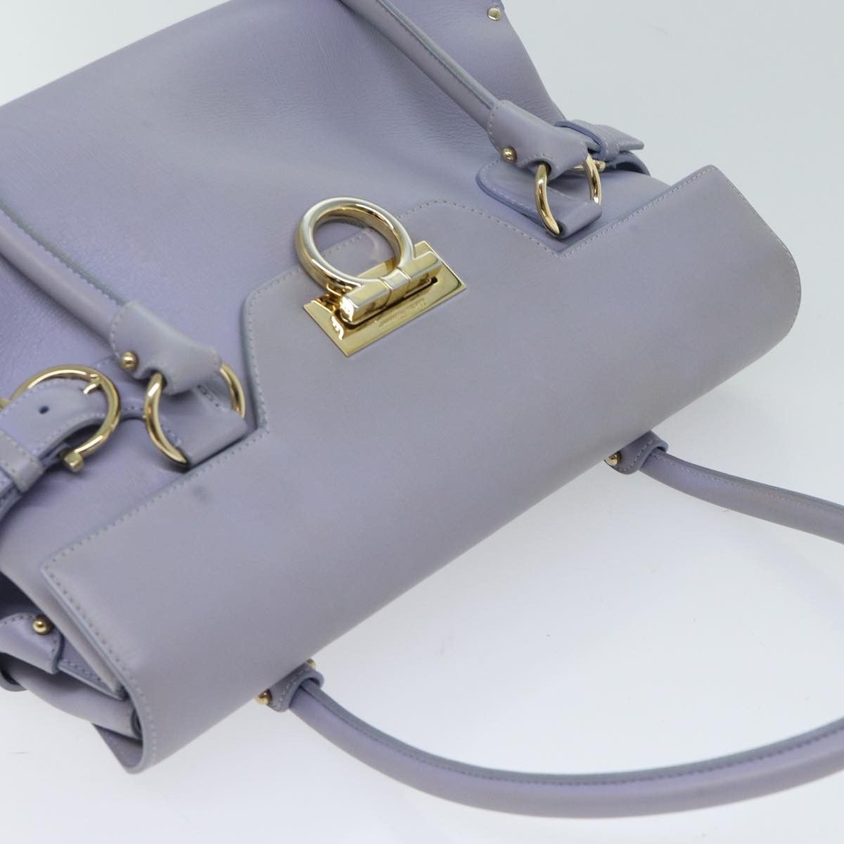 Salvatore Ferragamo Purple Leather Shopper Bag (Pre-Owned) Size ONE SIZE - 10 Thumbnail