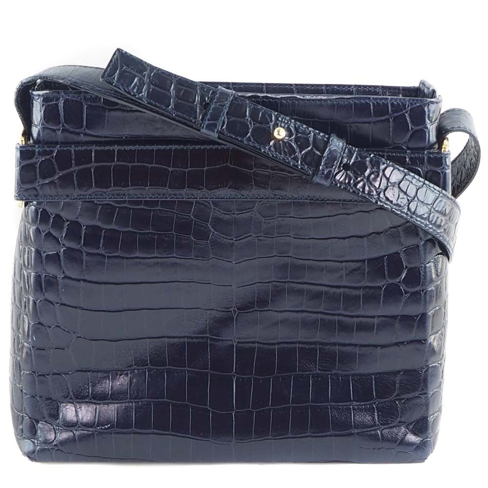Salvatore Ferragamo Navy Leather Shoulder Bag (Pre-Owned) Size ONE SIZE - 5 Thumbnail