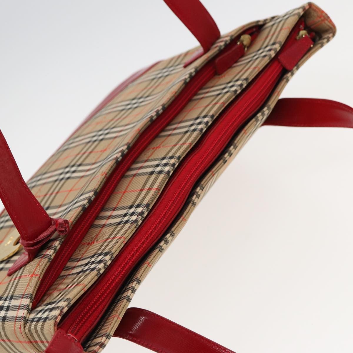 Burberry Nova Check Beige Canvas Tote Bag (Pre-Owned) Size ONE SIZE - 4 Thumbnail