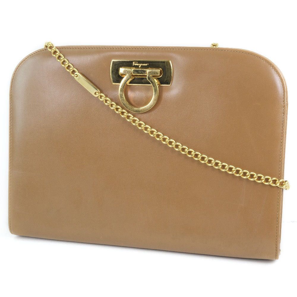 Salvatore Ferragamo Brown Leather Shoulder Bag (Pre-Owned) Size ONE SIZE - 3 Thumbnail