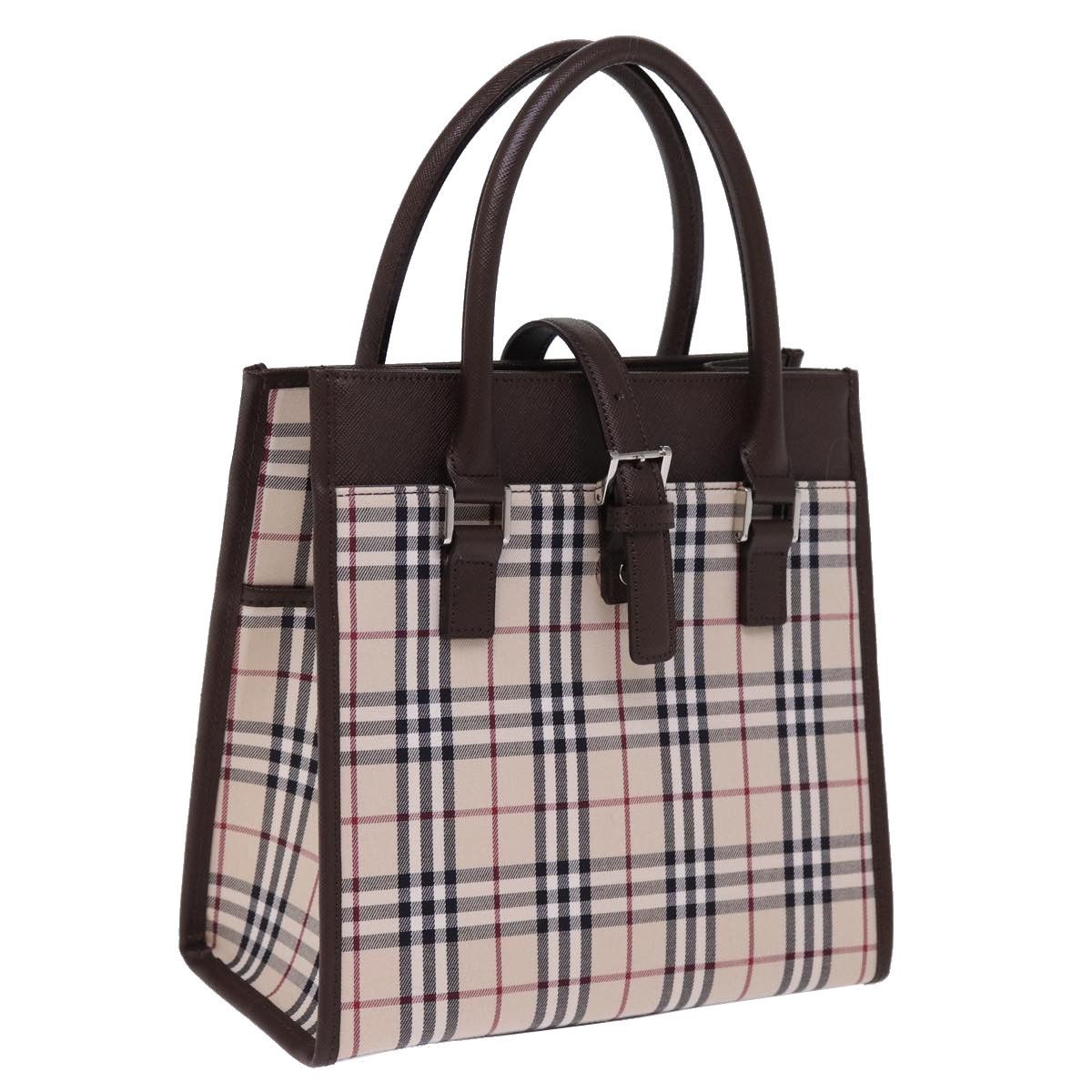 Burberry Nova Check Beige Canvas Handbag (Pre-Owned) Size ONE SIZE - 8 Thumbnail