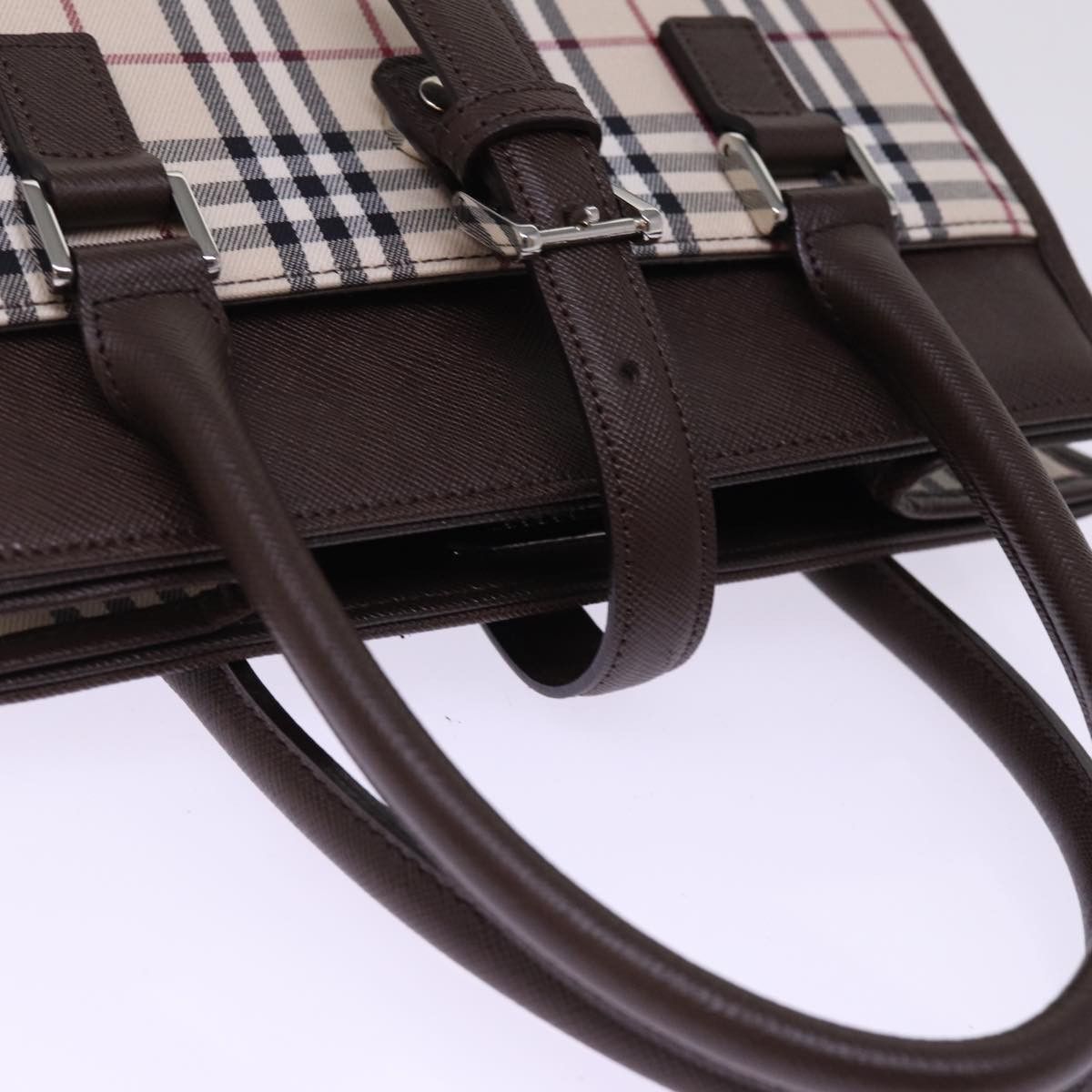Burberry Nova Check Beige Canvas Handbag (Pre-Owned) Size ONE SIZE - 4 Thumbnail