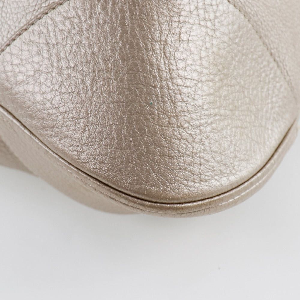 Salvatore Ferragamo Gancini Gold Leather Handbag (Pre-Owned) Size ONE SIZE - 7 Thumbnail